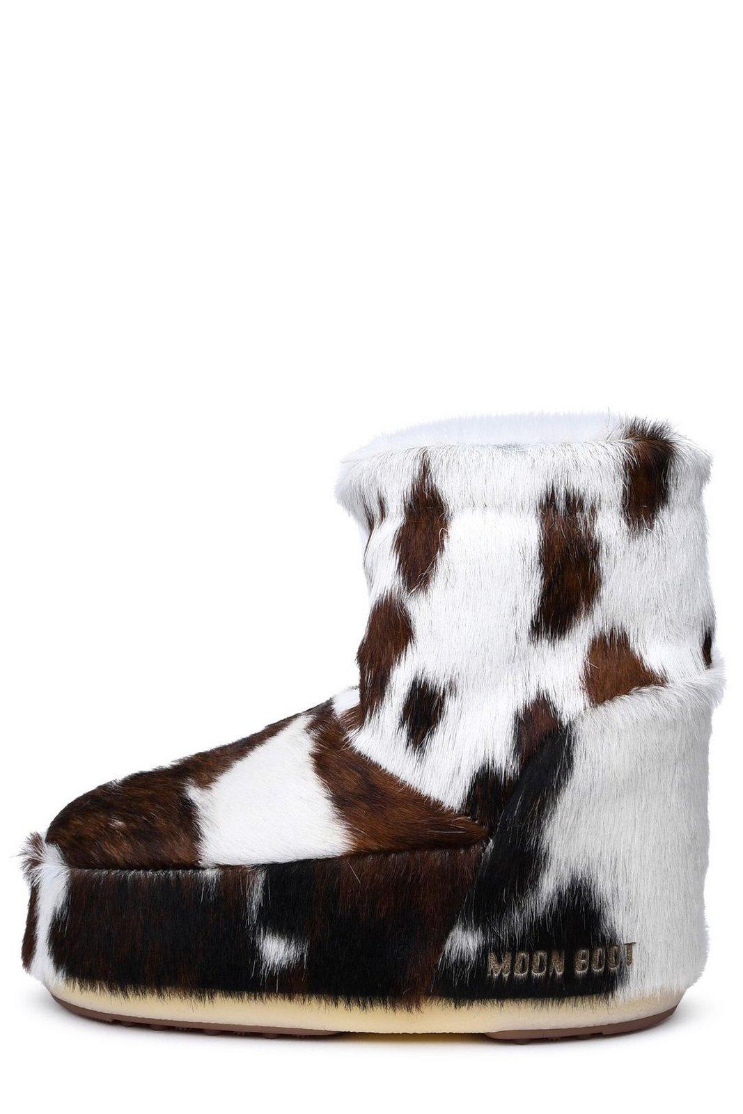 Shop Moon Boot Icon Low Cow-printed Slip-on Boots In Multicolor
