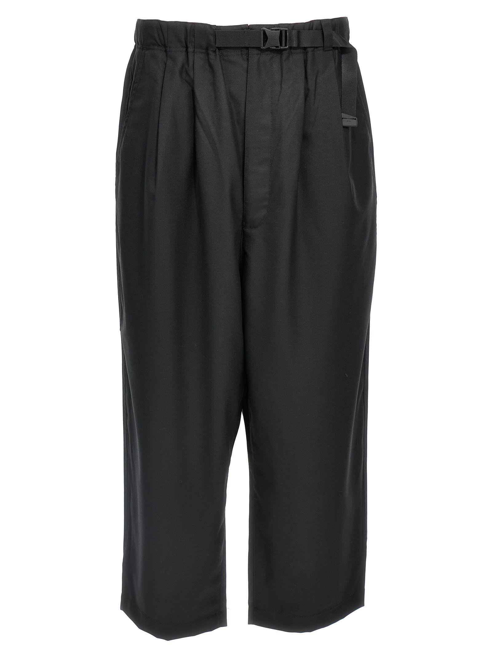 Shop Comme Des Garçons Homme Deux Strap Wool Pants In Black