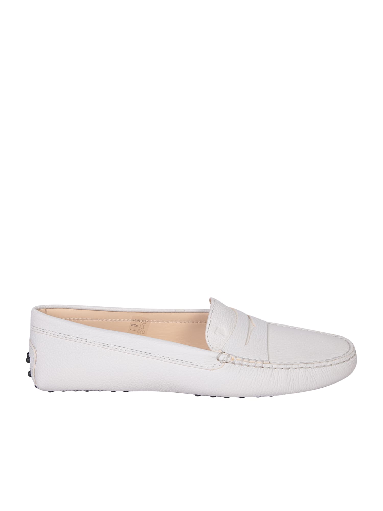 Heel Grommets White Loafers