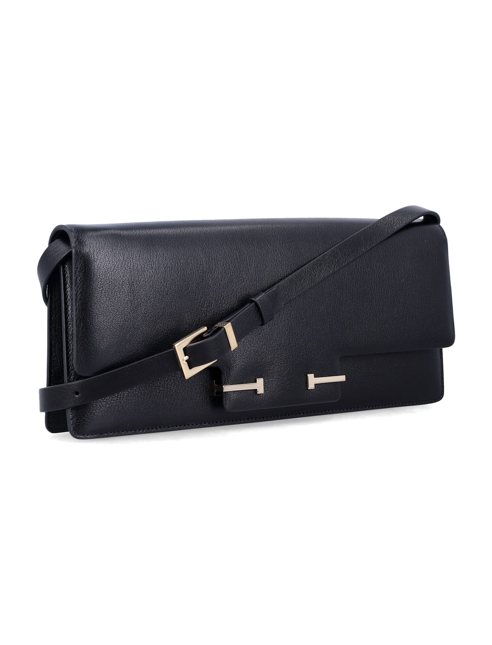 Tom Ford Double T Shoulder Bag In Black