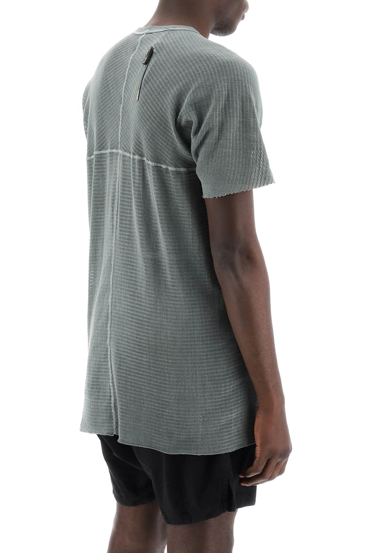 Shop Boris Bidjan Saberi Cotton Perforated T-shirt In Alga (green)