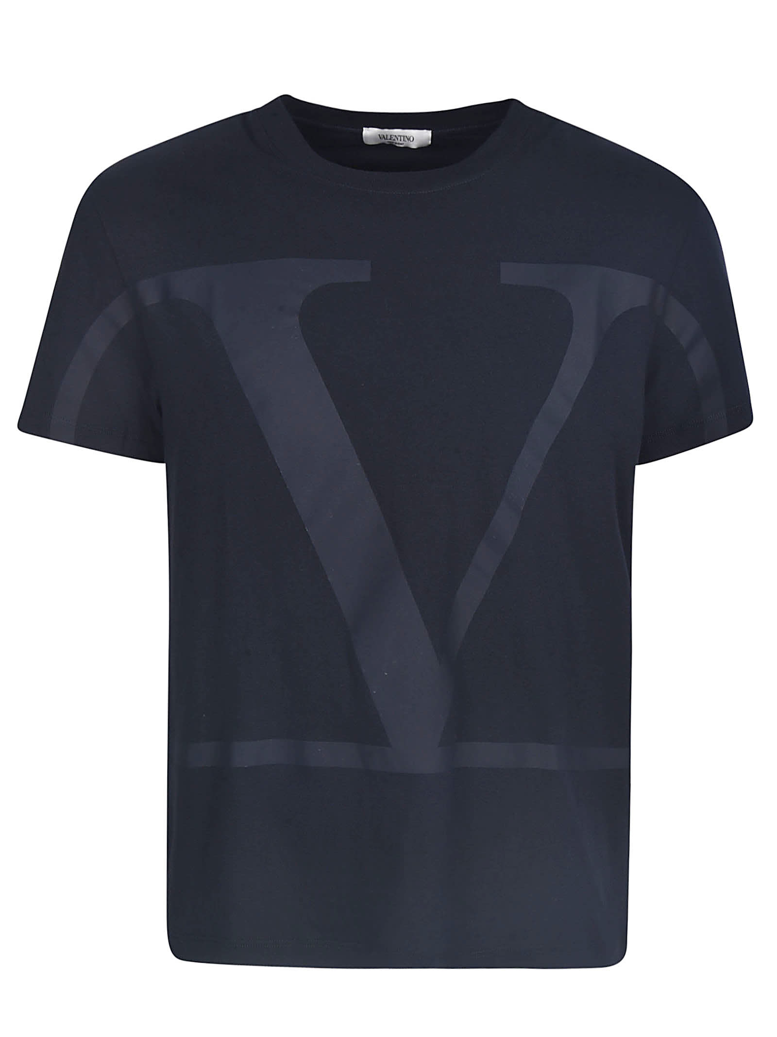 Valentino Regular Fit V Logo T-shirt In Black