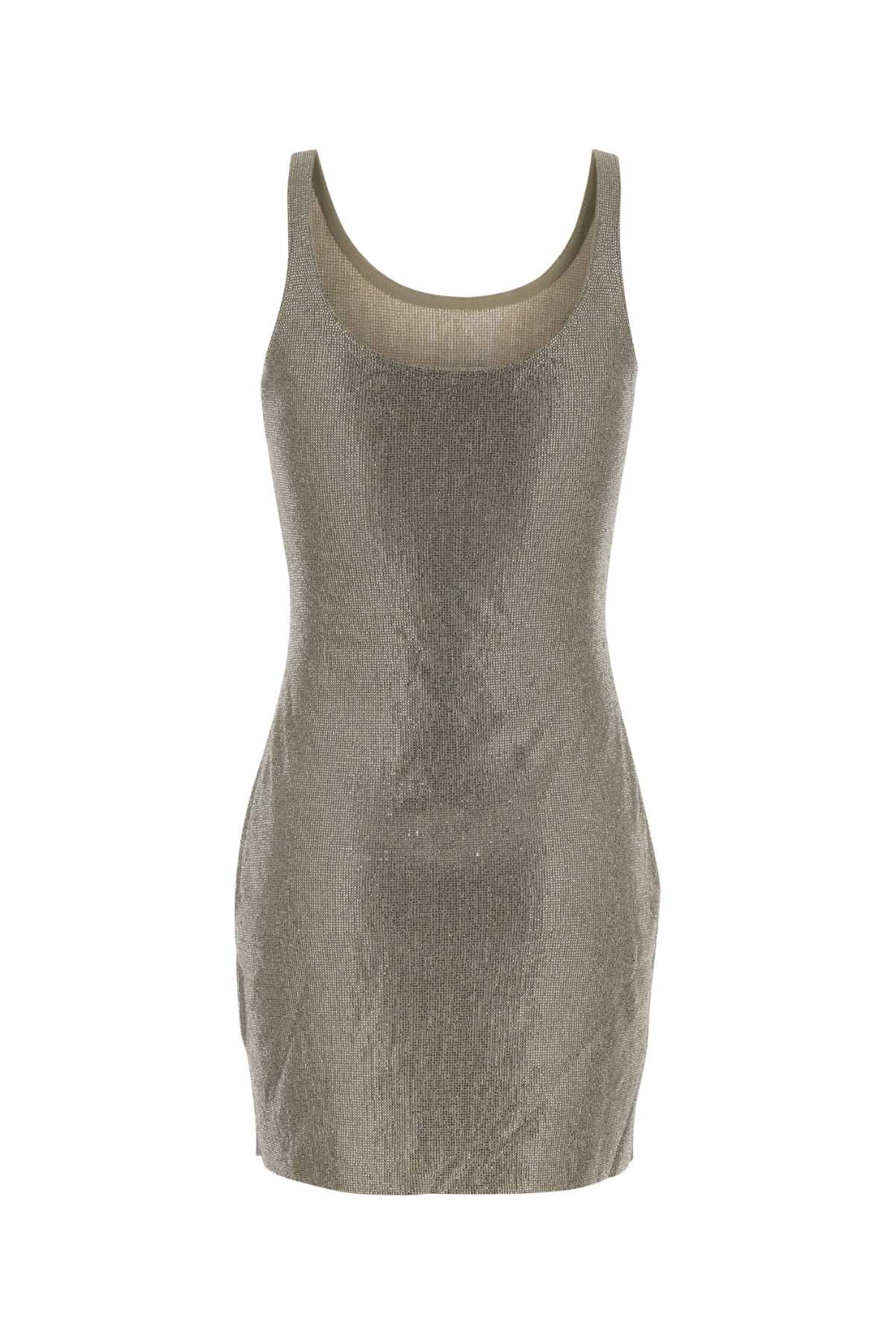 Alexander Wang Embellished Jersey Mini Dress In Gold