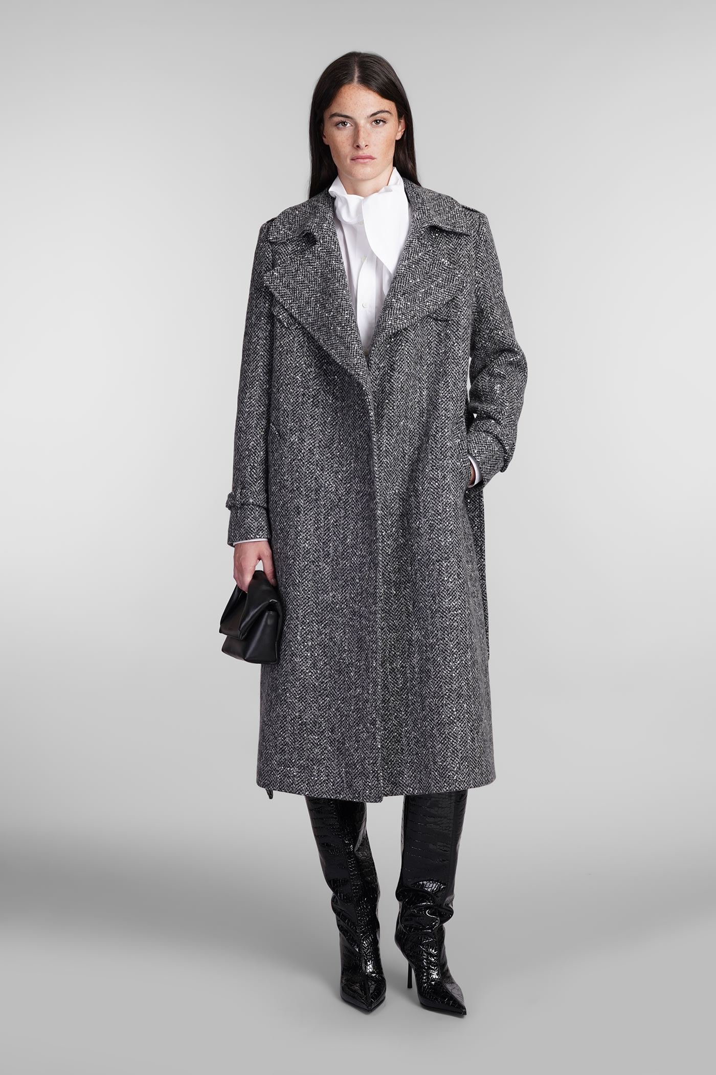 Shop Tagliatore Carola Coat In Grey Wool