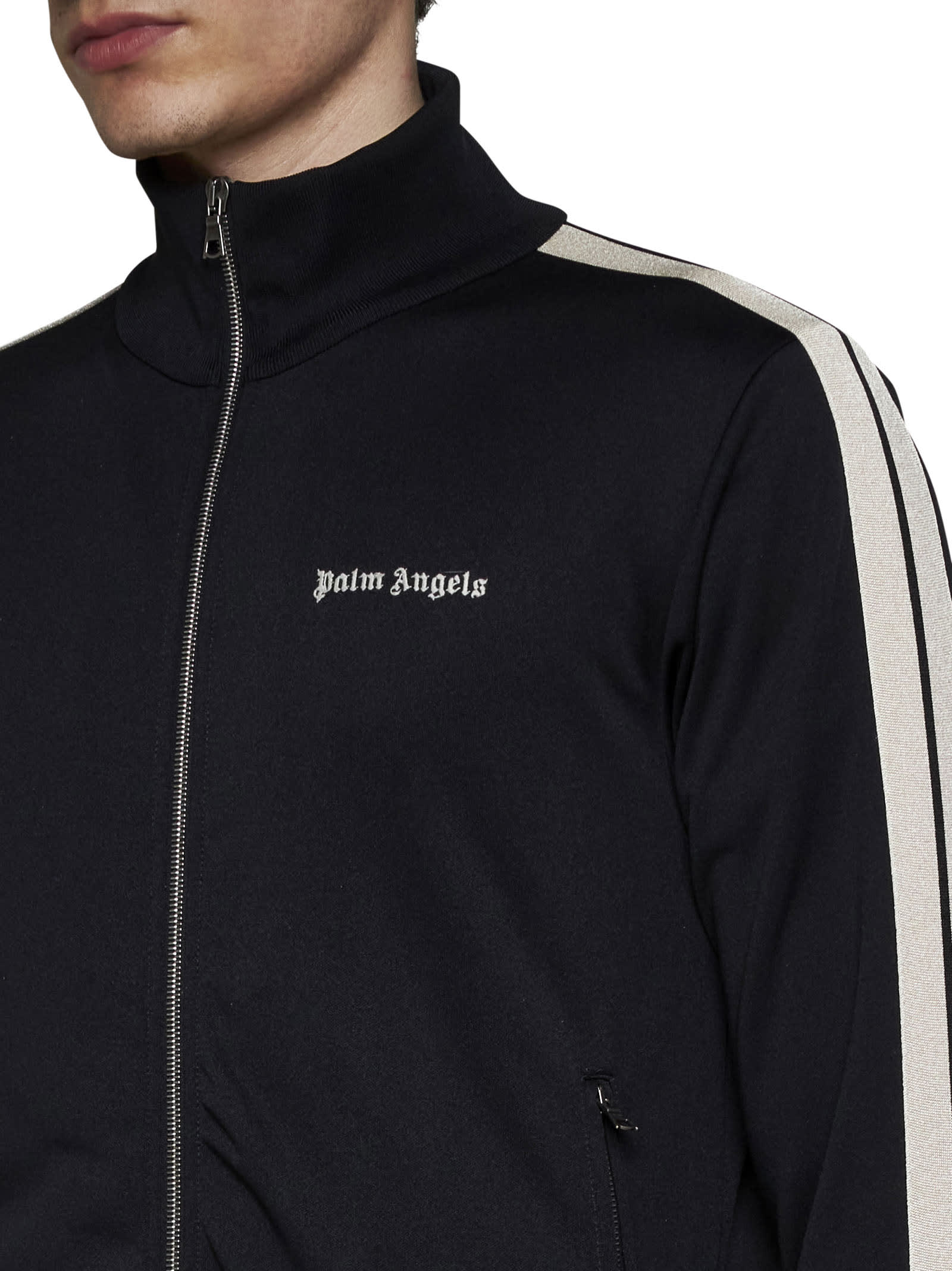 Shop Palm Angels Classic Logo Track Jacket In Black