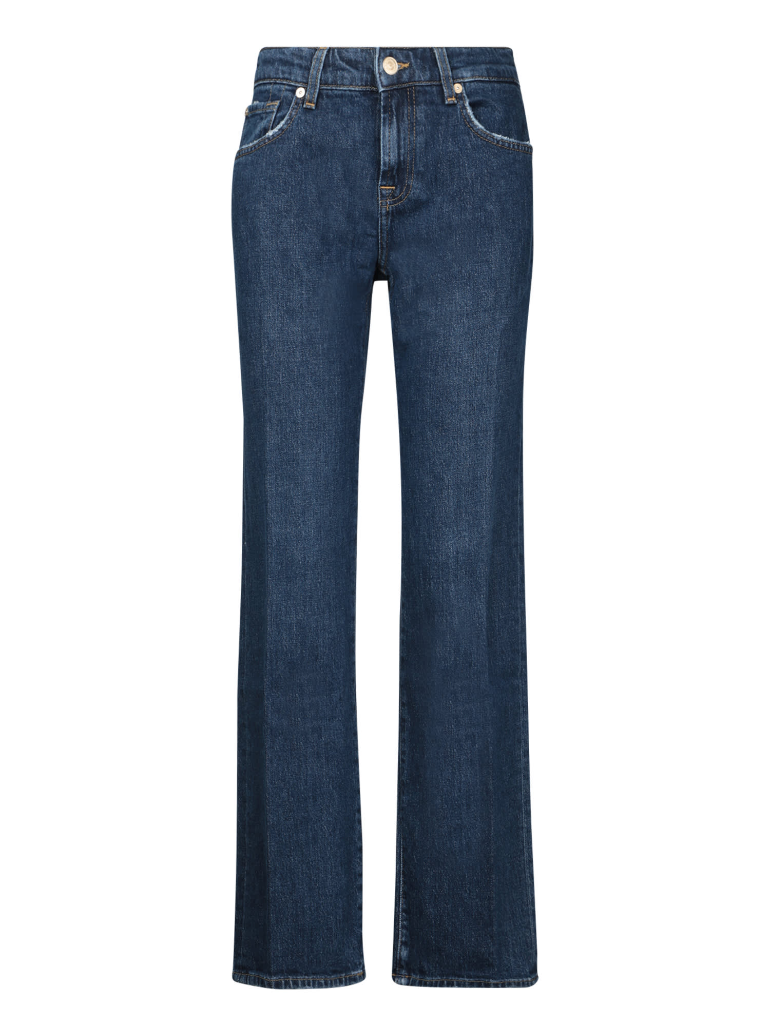 7 For All Mankind Classic Straight-leg Mid-rise Blue Jeans In Blue