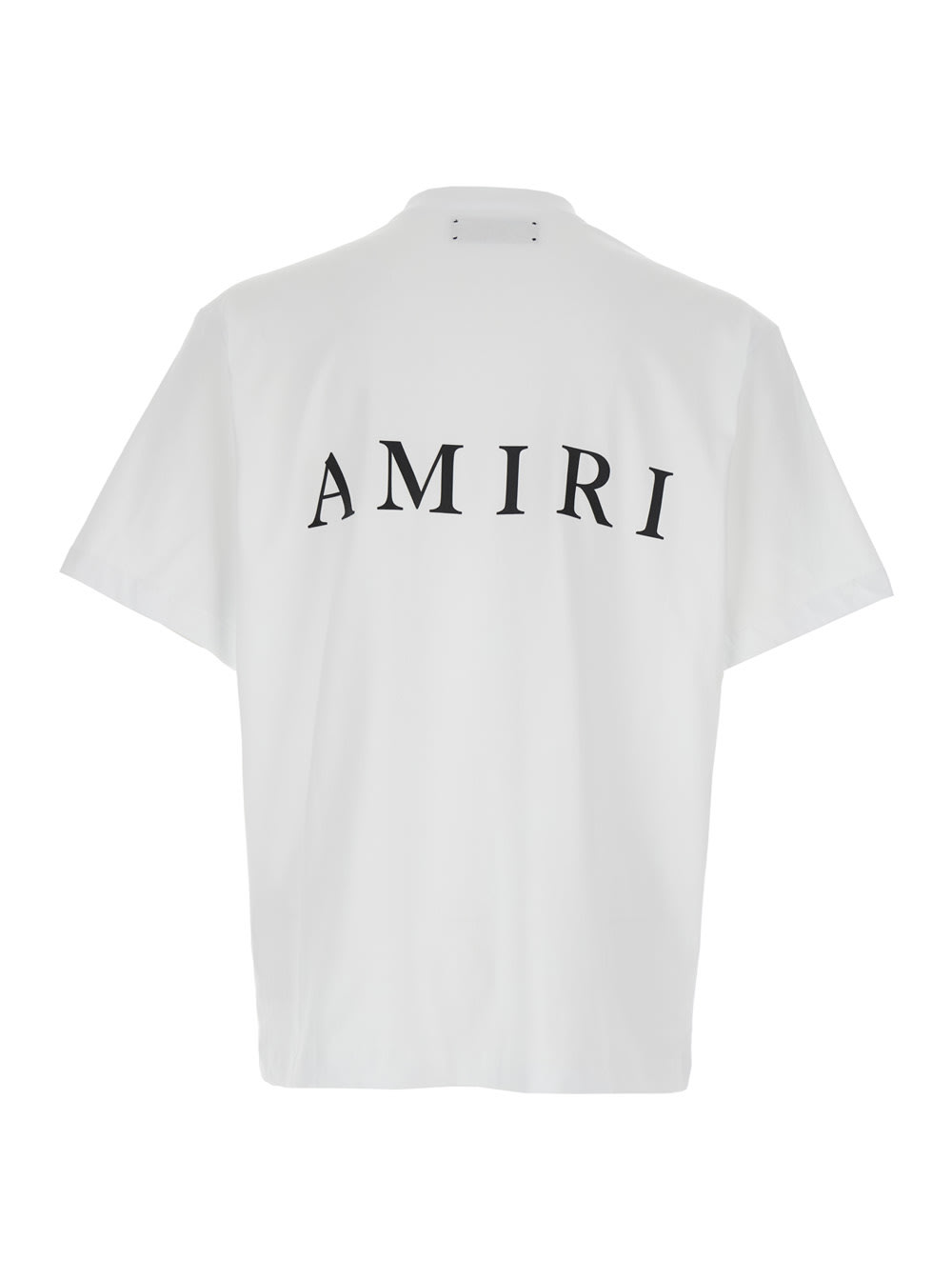 Amiri White Crewneck T-shirt With Logo Print On The Front And Logo Lettering On The Rear In Cotton Man