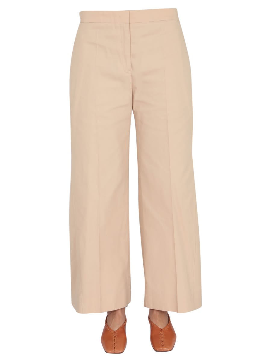 Shop Jil Sander Wide Leg Trousers In Beige