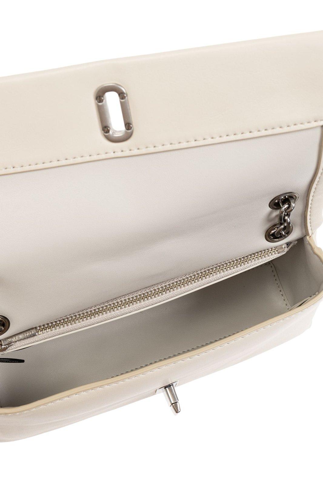 Marc Jacobs The Dual Logo Embossed Chained Wallet In Ivory