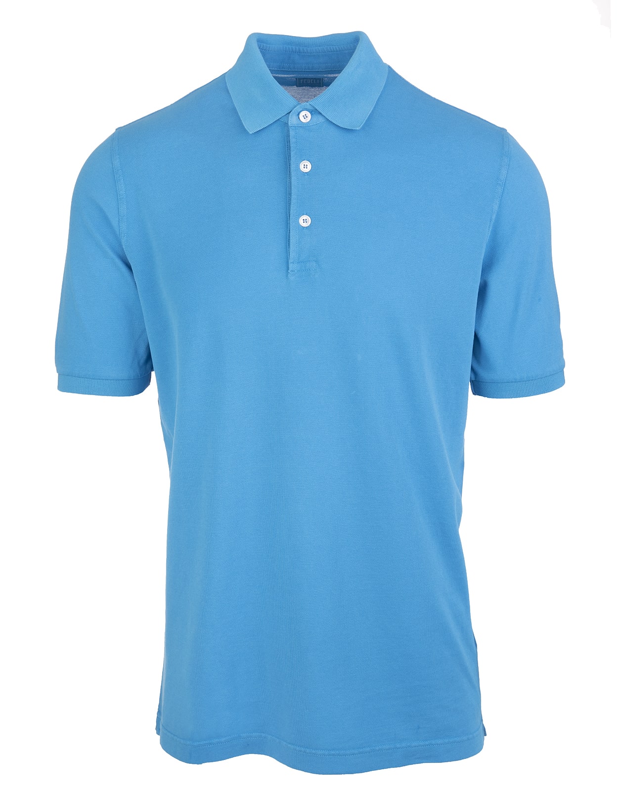 Fedeli Azure Man Polo Shirt In Pique Cotton