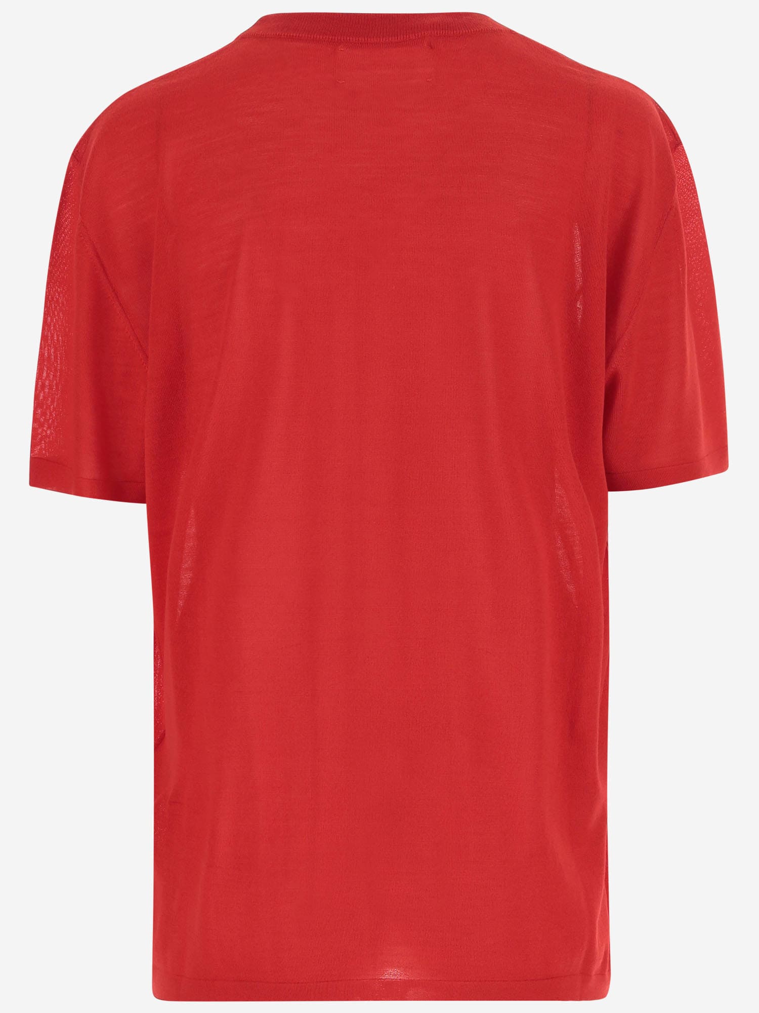 Armarium Short-sleeve Merino-wool Sweater In Red