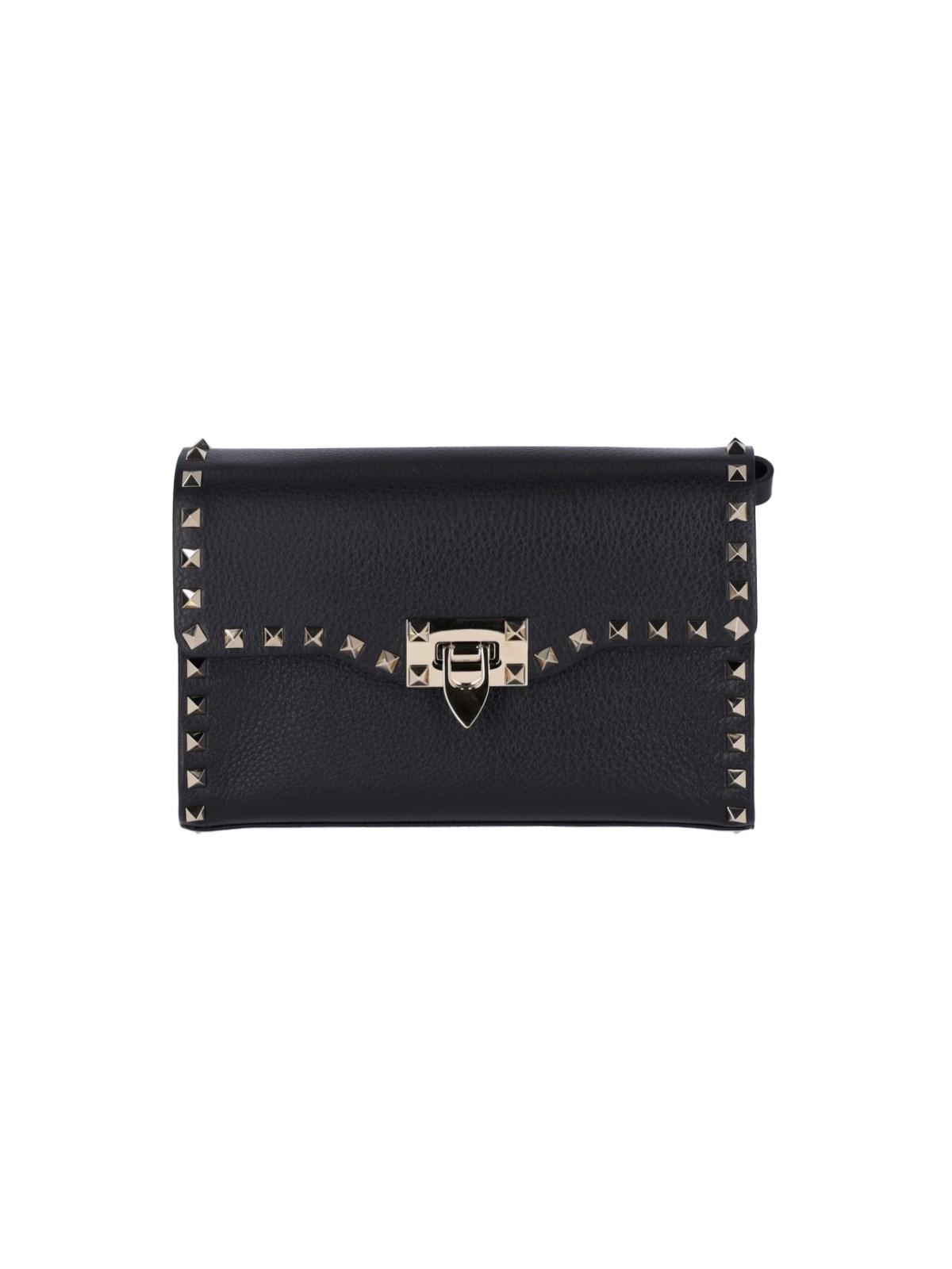 Shop Valentino Small Crossbody Bag Rockstud In Black