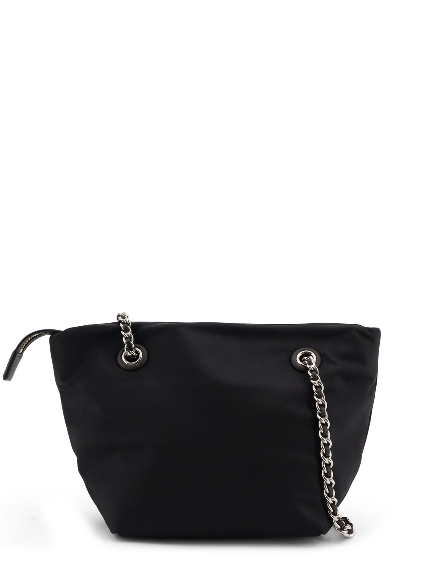 Tory Burch Ella Chain Small Nylon Shoulder Bag In Black