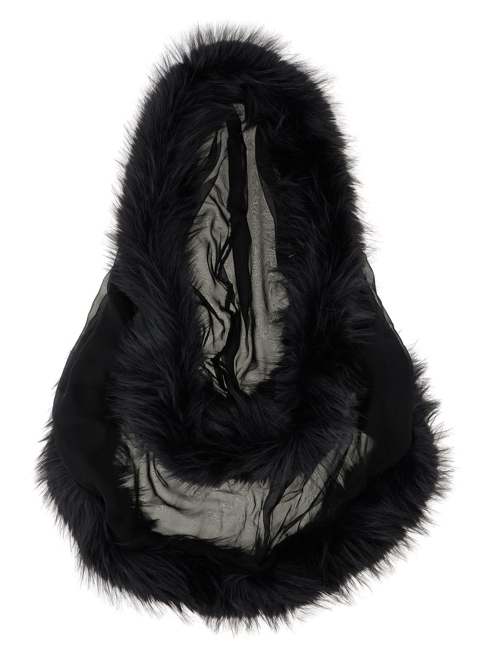 Dsquared2 Hooded Collar Scarves And Foulards Black In Black