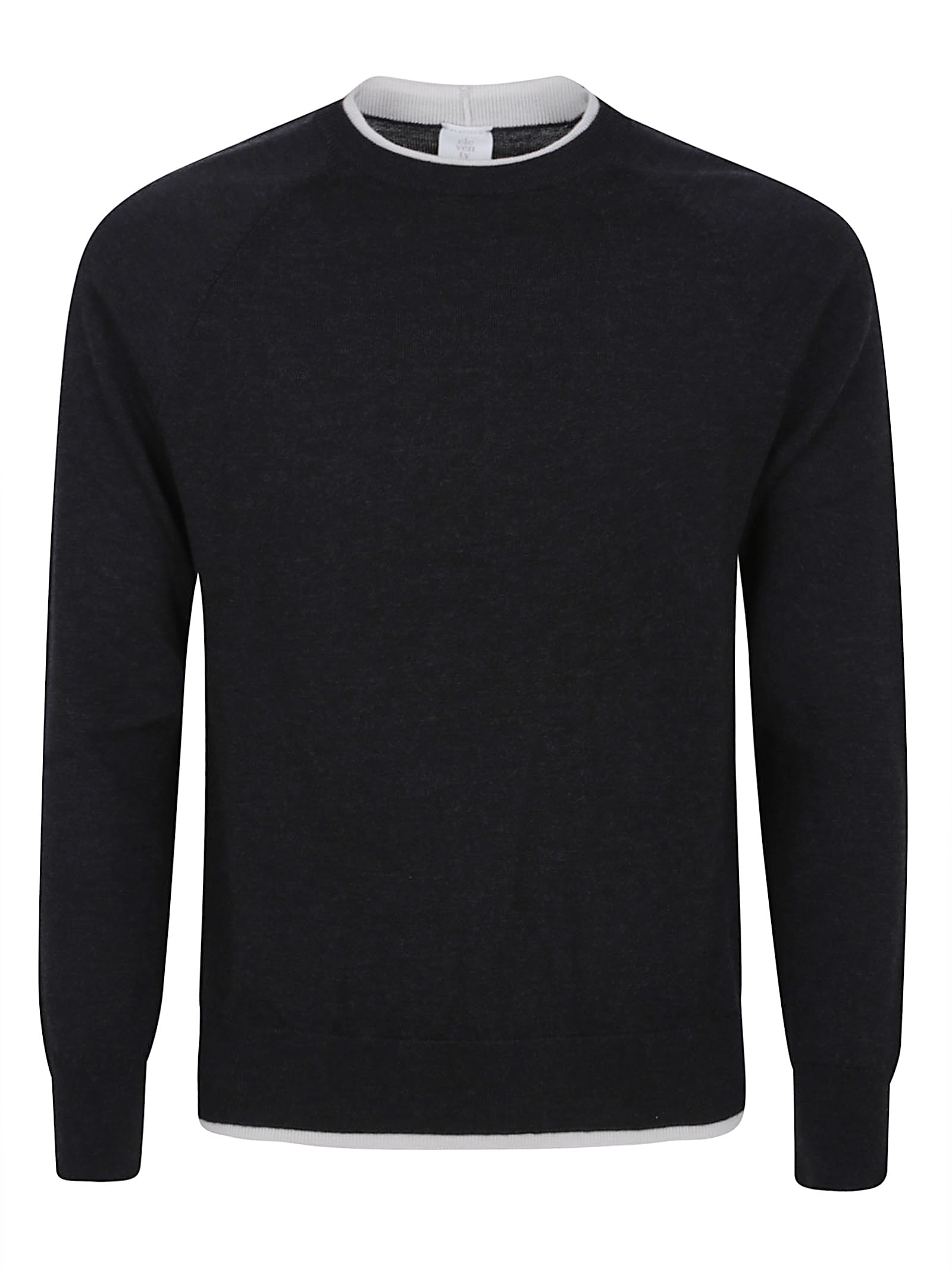 Eleventy Mock Neck Sweater With Contrasting Ribbed Detailing In Black