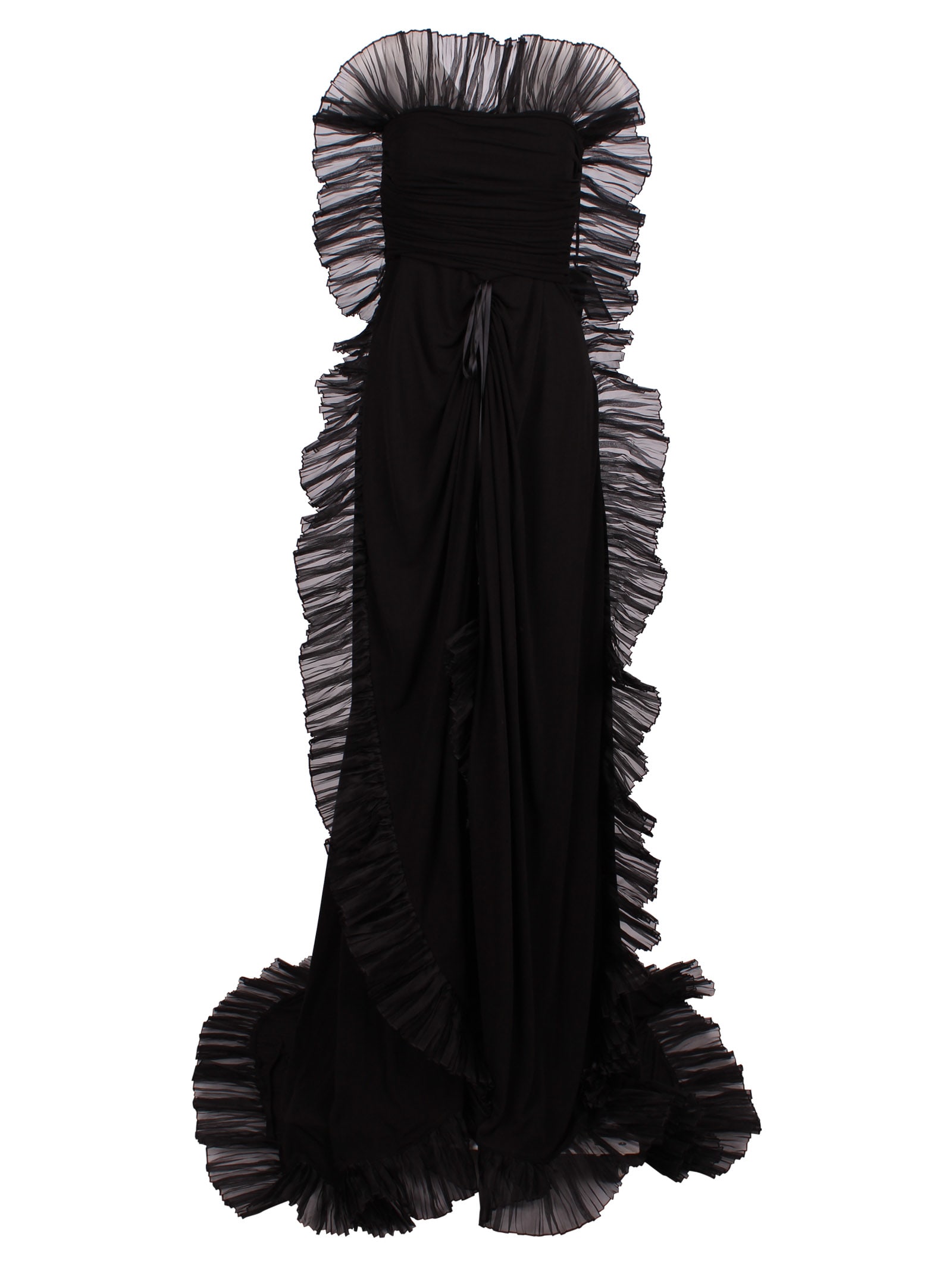 Rochas Long Dress With Ruched Edge