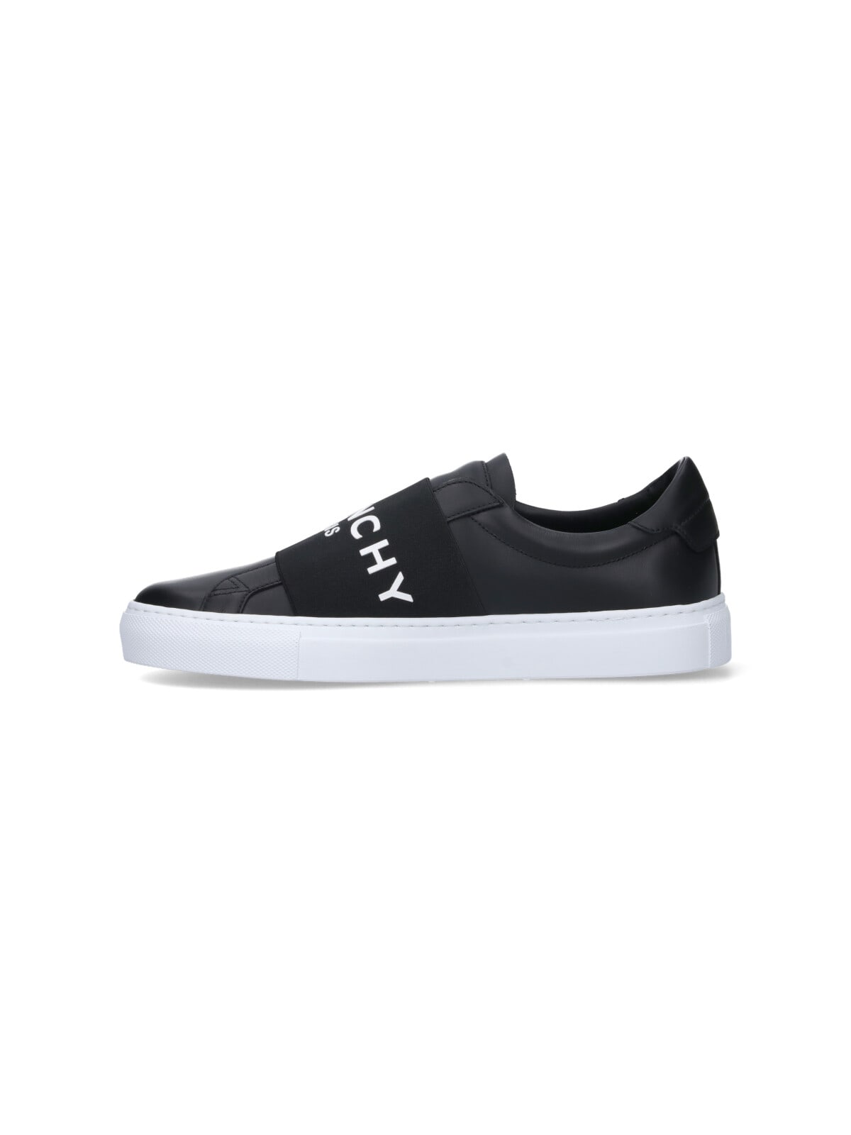 Givenchy Calfskin Leather Sneakers With Printed Logo And Contrasting Sole In Black