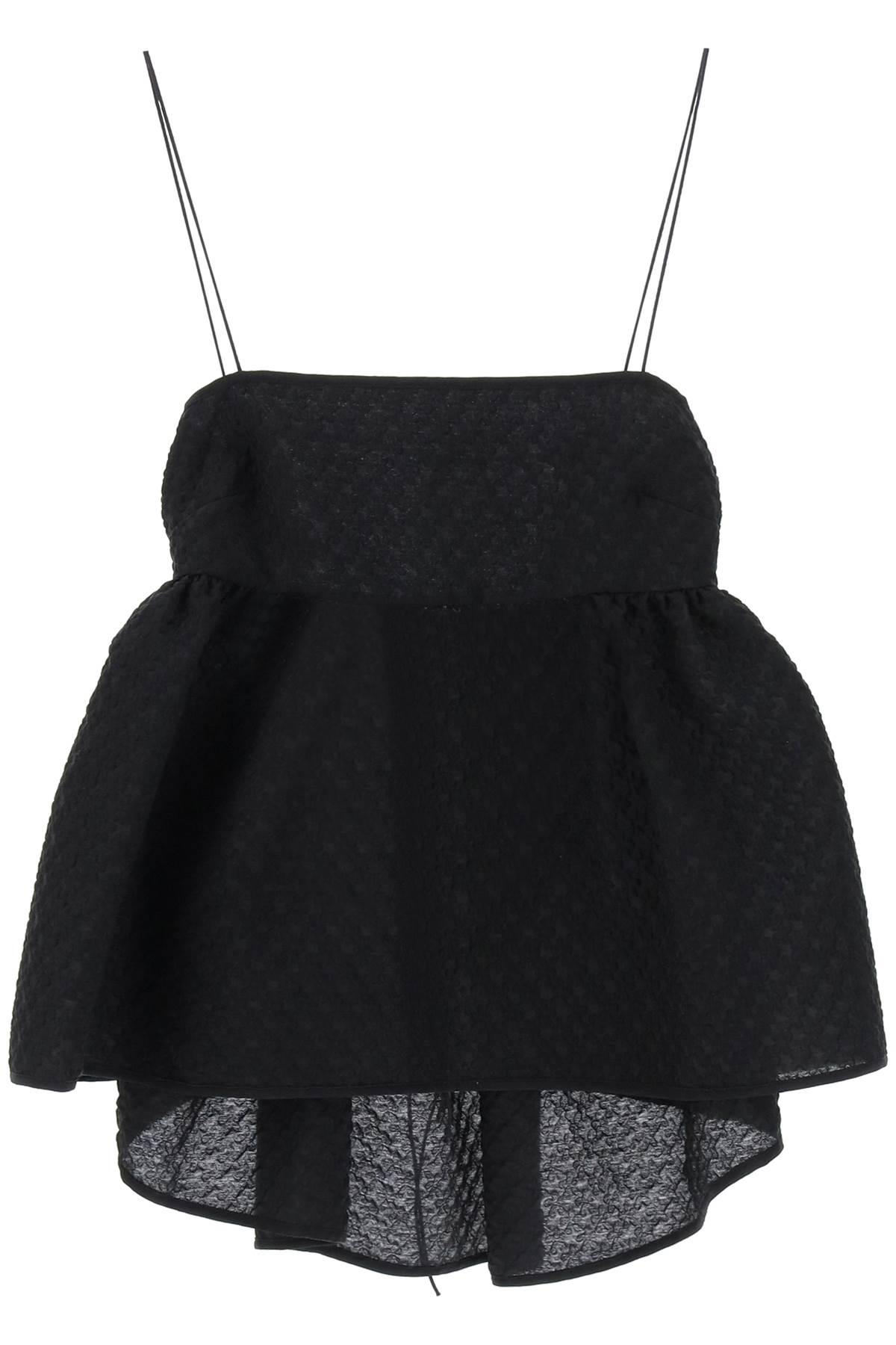 Cecilie Bahnsen Selena Bandeau Top With Open Back In Black (black)