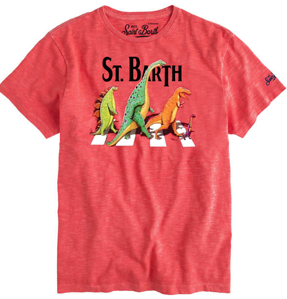 MC2 Saint Barth Dinosaurs Red Boys T-shirt