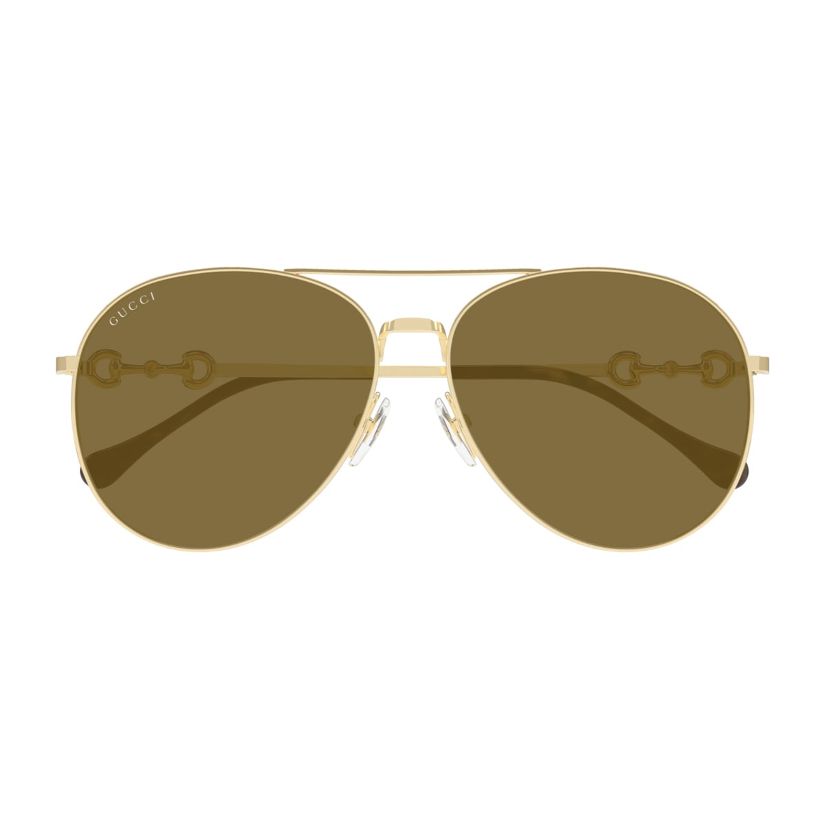 Gucci Gg1698s Linea Horsebit 002 Gold Brown Sunglasses In Oro