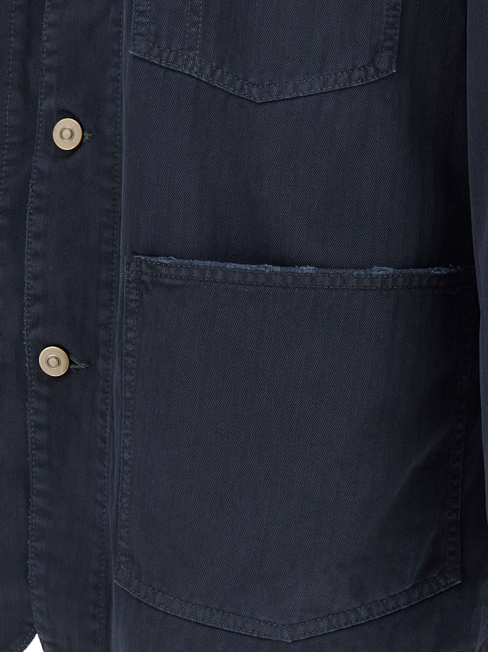 Maison Margiela Tailored Sports Jacket With Collar And Long Sleeves In Blue