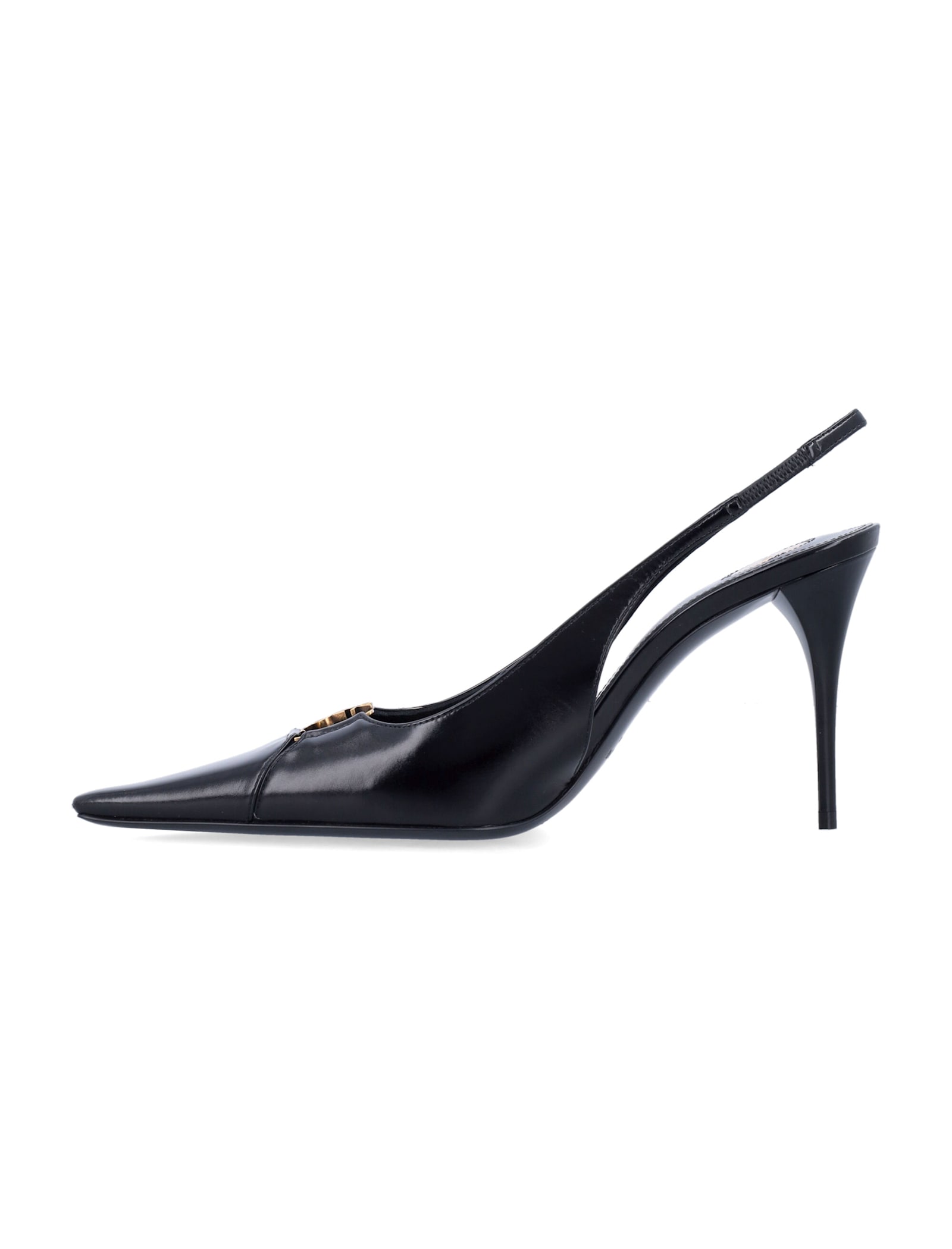 Saint Laurent Babylone Breteuil Leather Slingback Pumps In Black