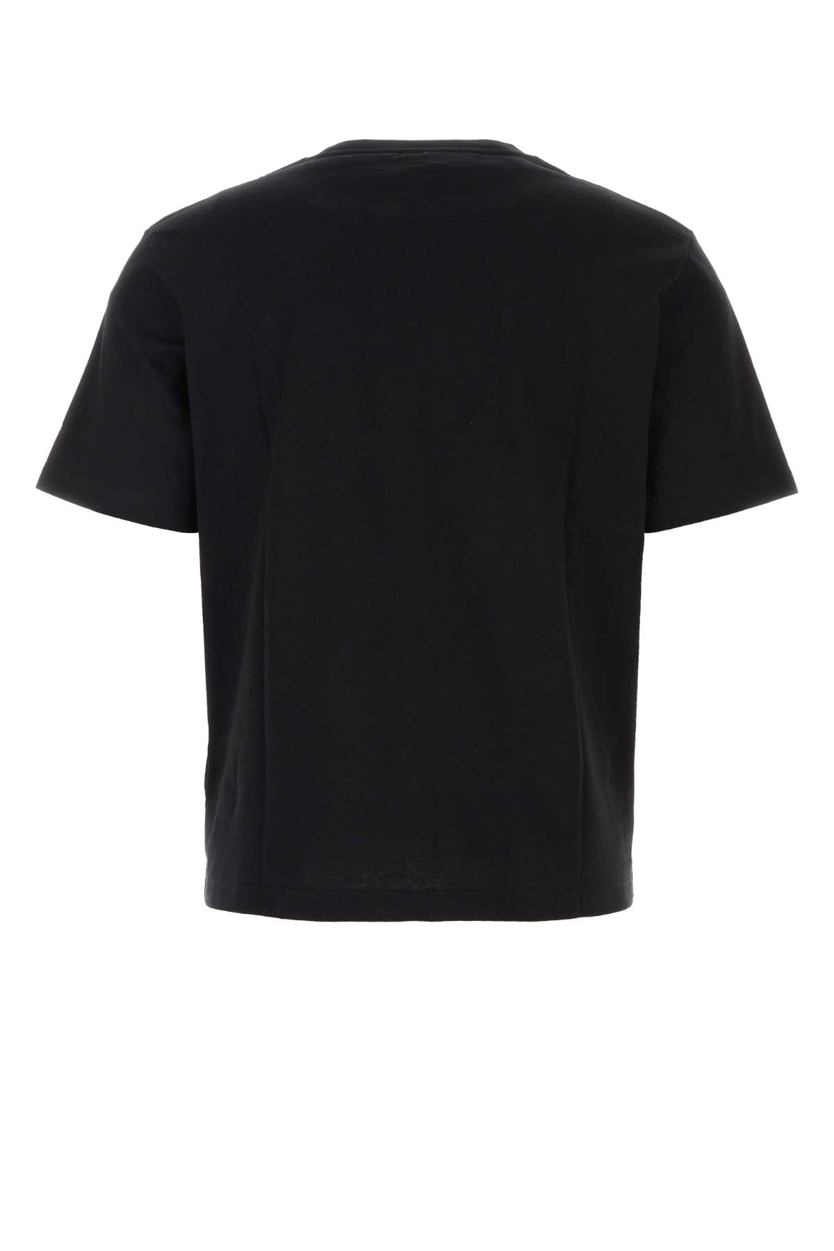 Shop Palm Angels Black Cotton T-shirt In Blackoff