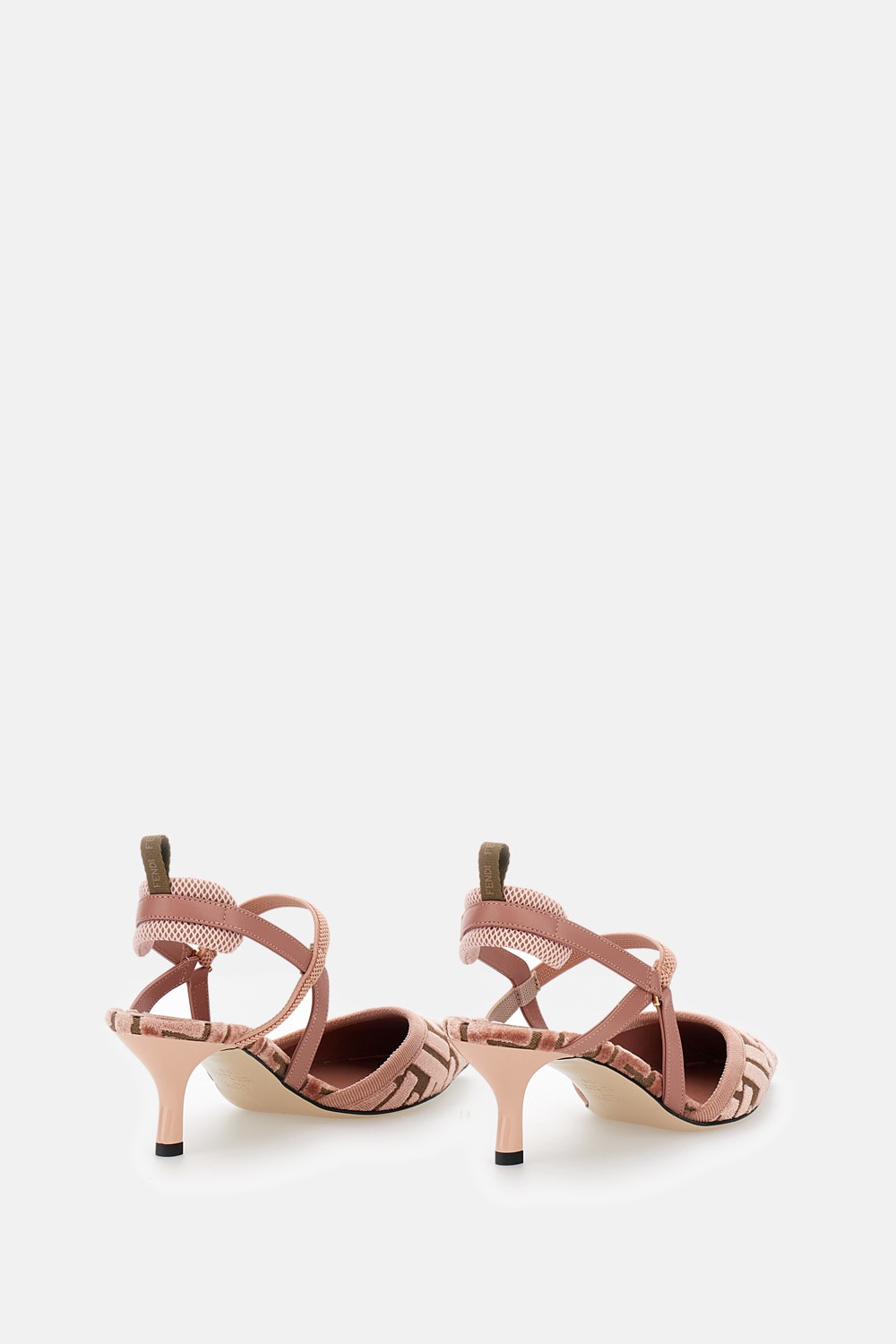 Fendi Pointed Toe Strappy Kitten Heel Pumps In Pink