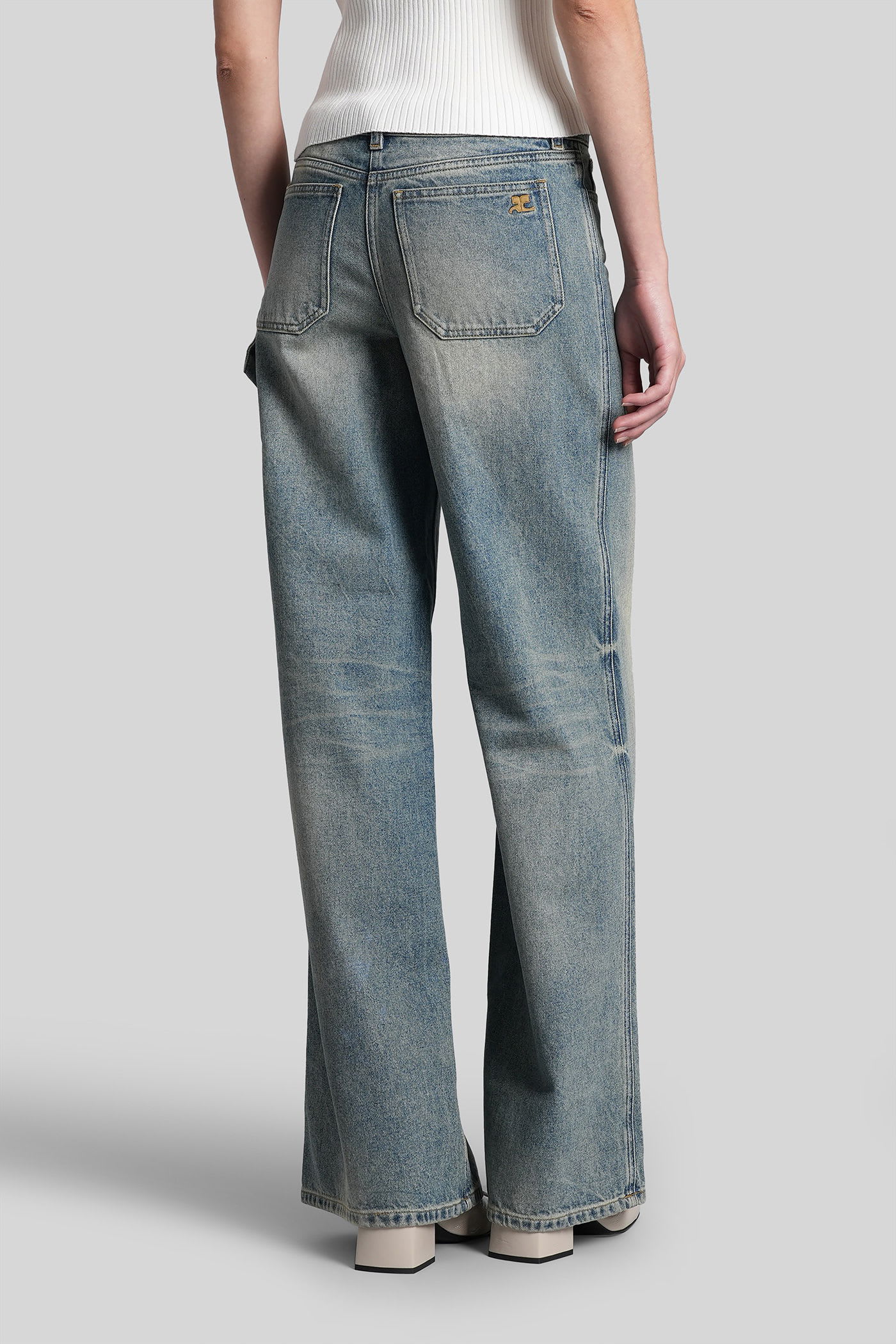 Courrèges Jeans In Blue Denim In Multi