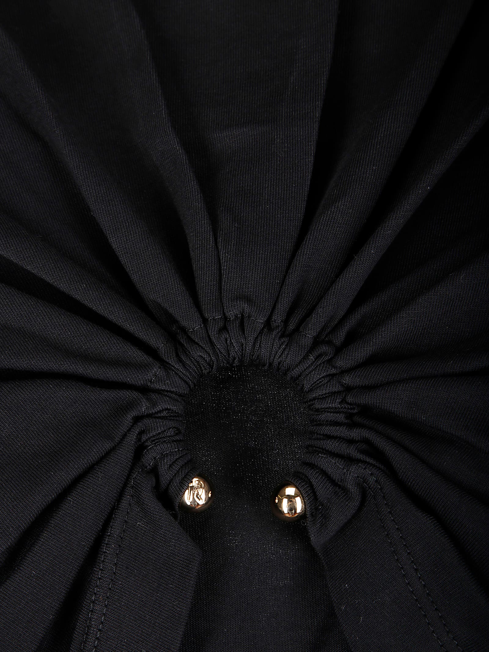 Rabanne Piercing Cropped T-shirt In Black Cotton In Black