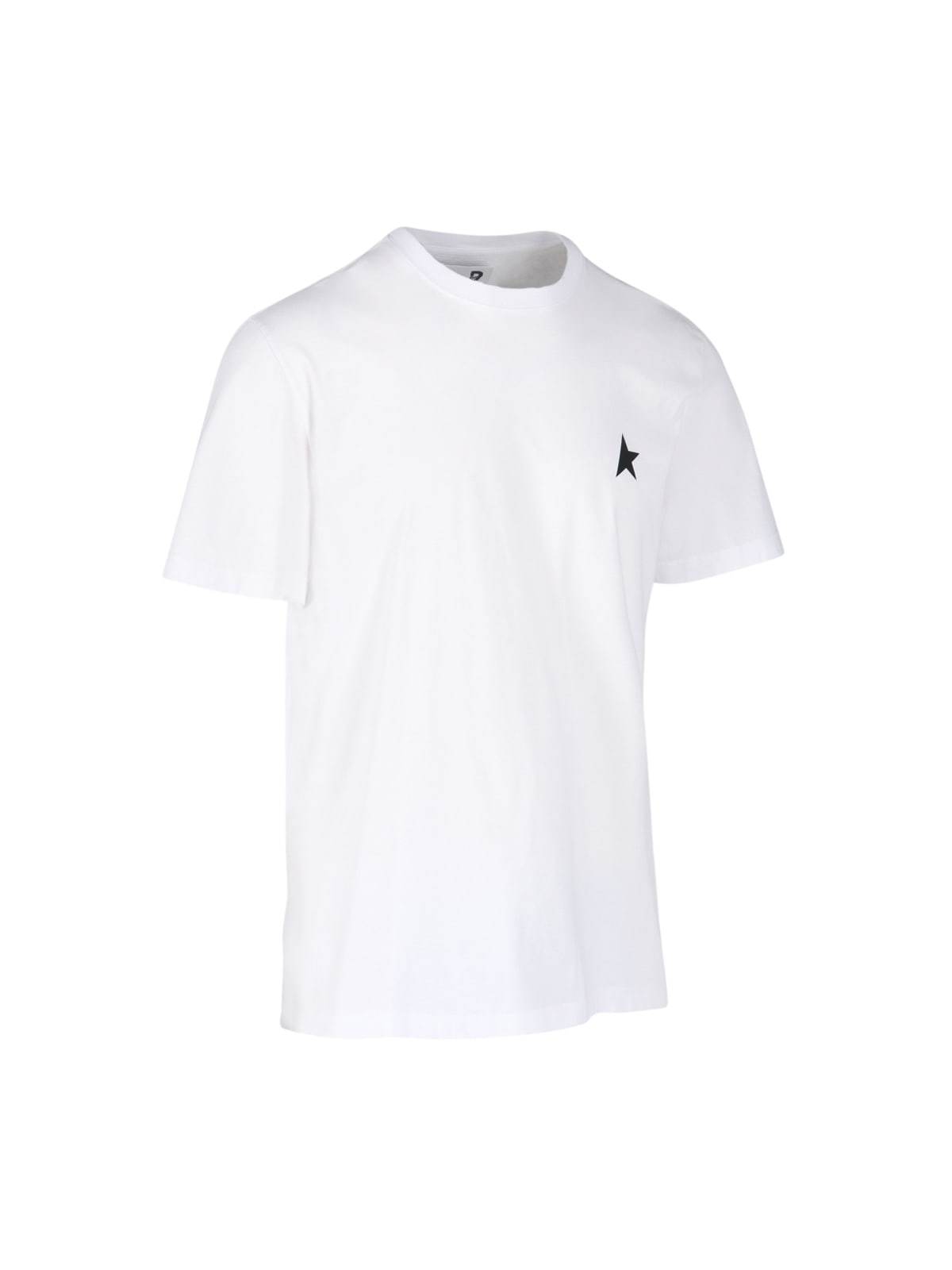 Shop Golden Goose Round Neck Regular T-shirt In Optic White/black