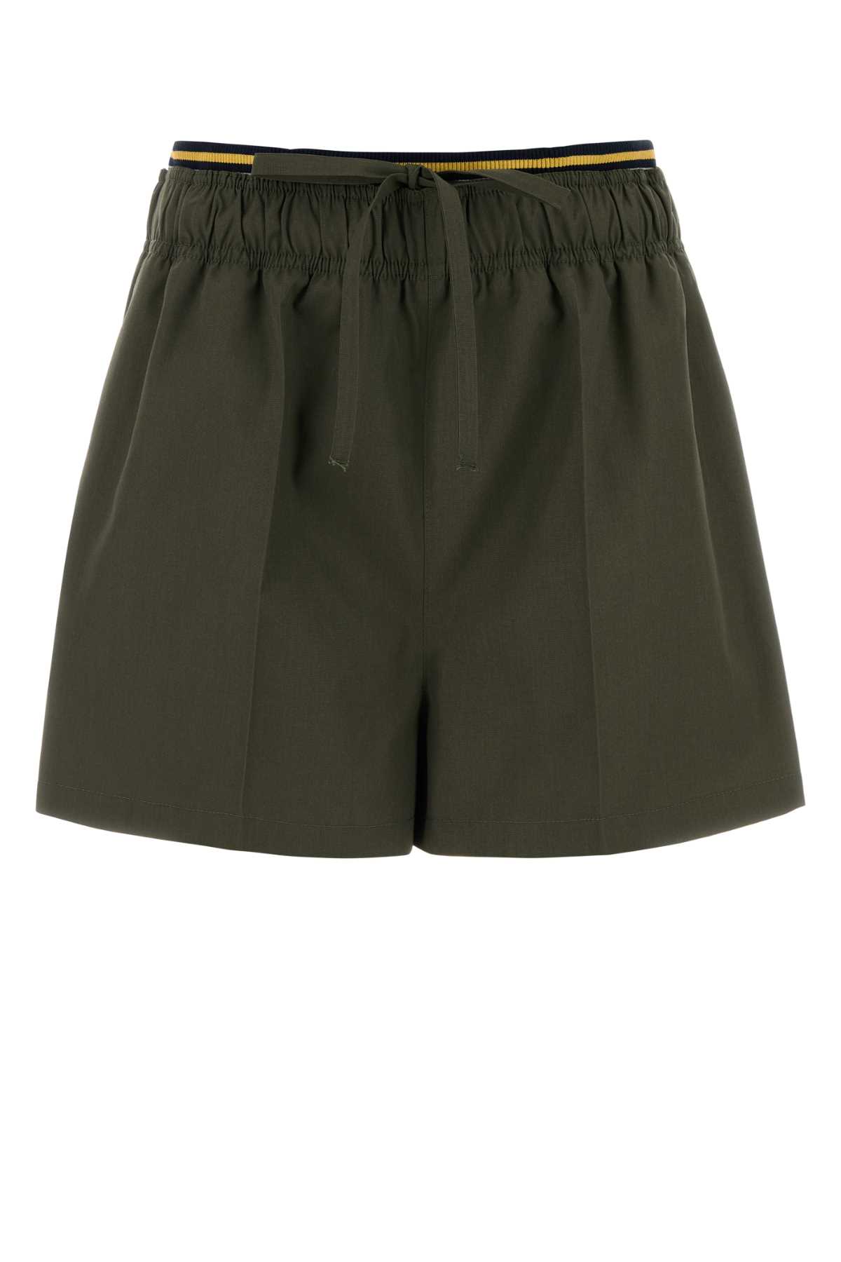 Prada Army Green Poplin Shorts