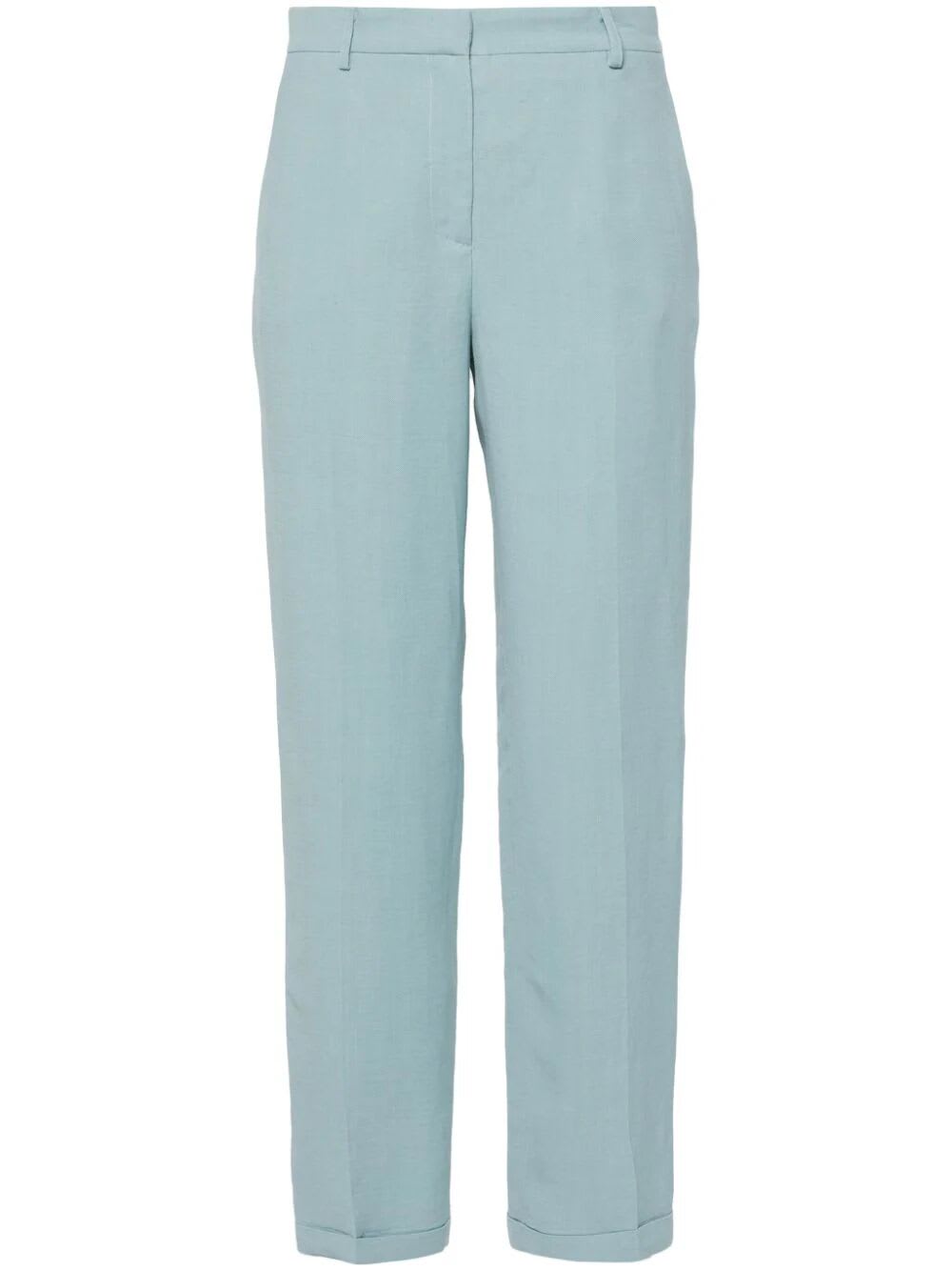 Shop Antonelli Rhondiola Pants With Lapel In Light Blue
