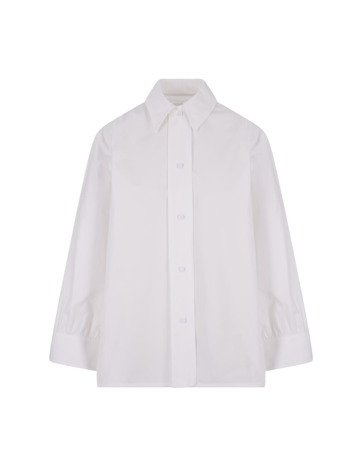 Jil Sander White Poplin Shirt With Jewel Clip