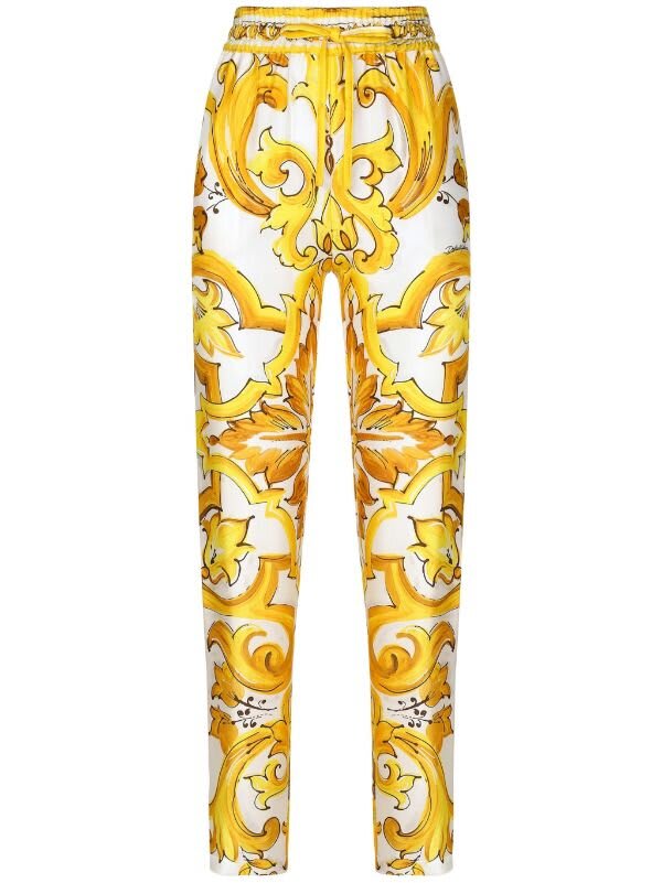 Shop Dolce & Gabbana Pantaloni St Maiolica In Tn Giallo