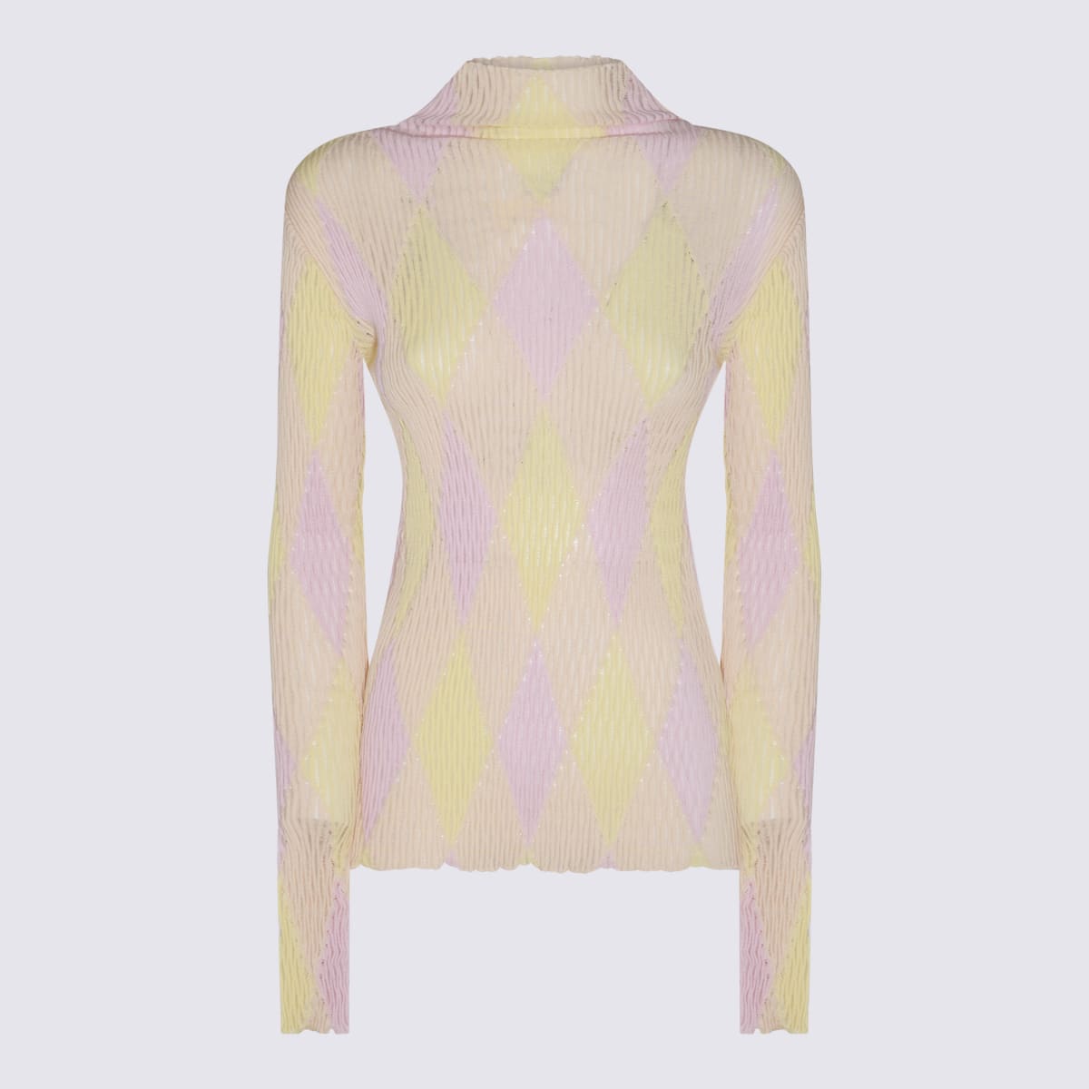 Shop Burberry Multicolor Cotton Knitwear In Cameo Ip Pattern