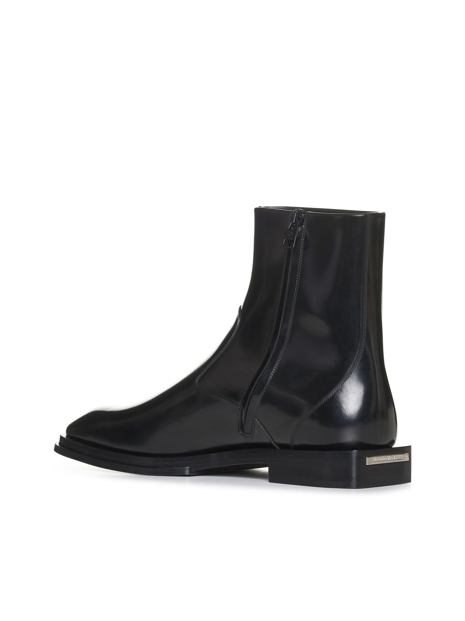 Shop Alexander Mcqueen Boots In Black/silver