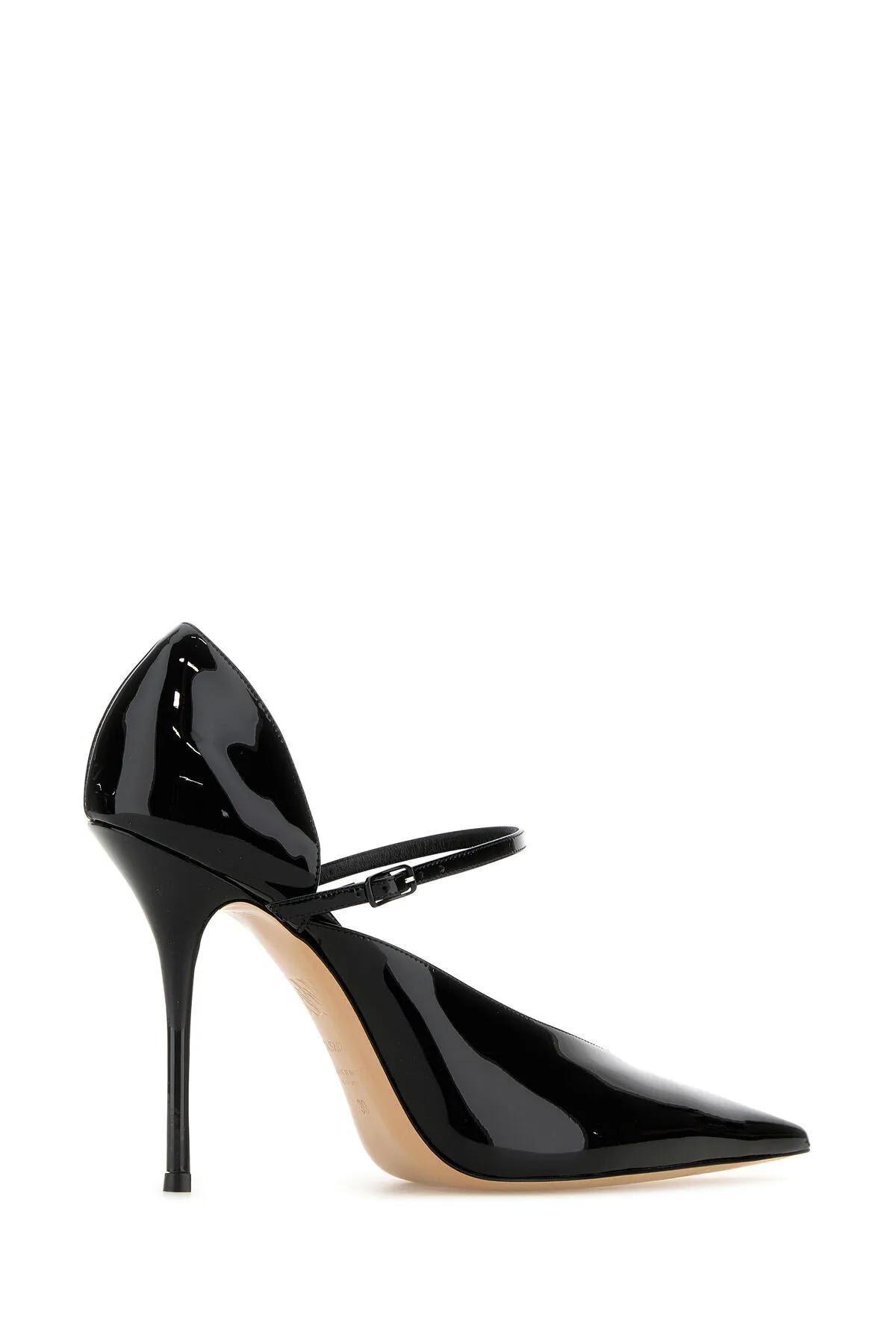 Shop Casadei Black Leather Tiffany Pumps