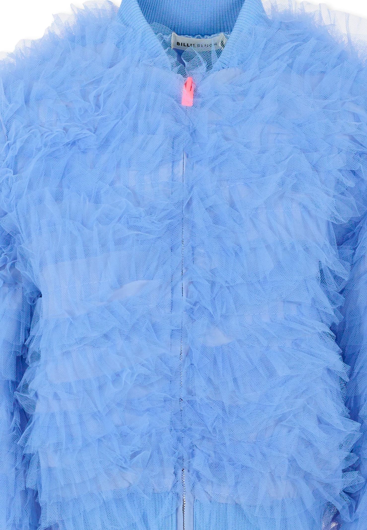 Billieblush Light Blue Bomber Jacket For Girl In Blue