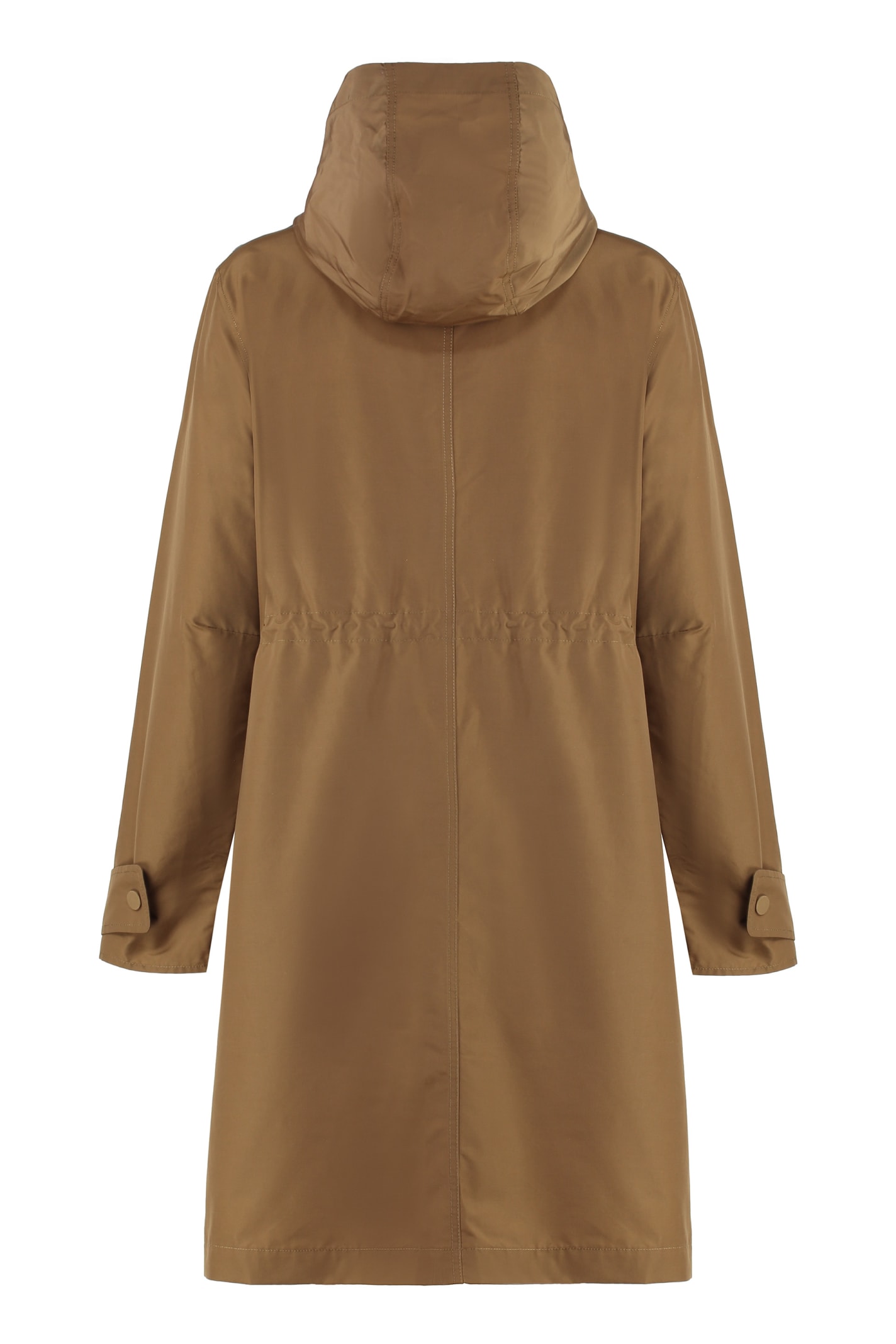 Shop Yves Salomon Technical Fabric Parka In Camel