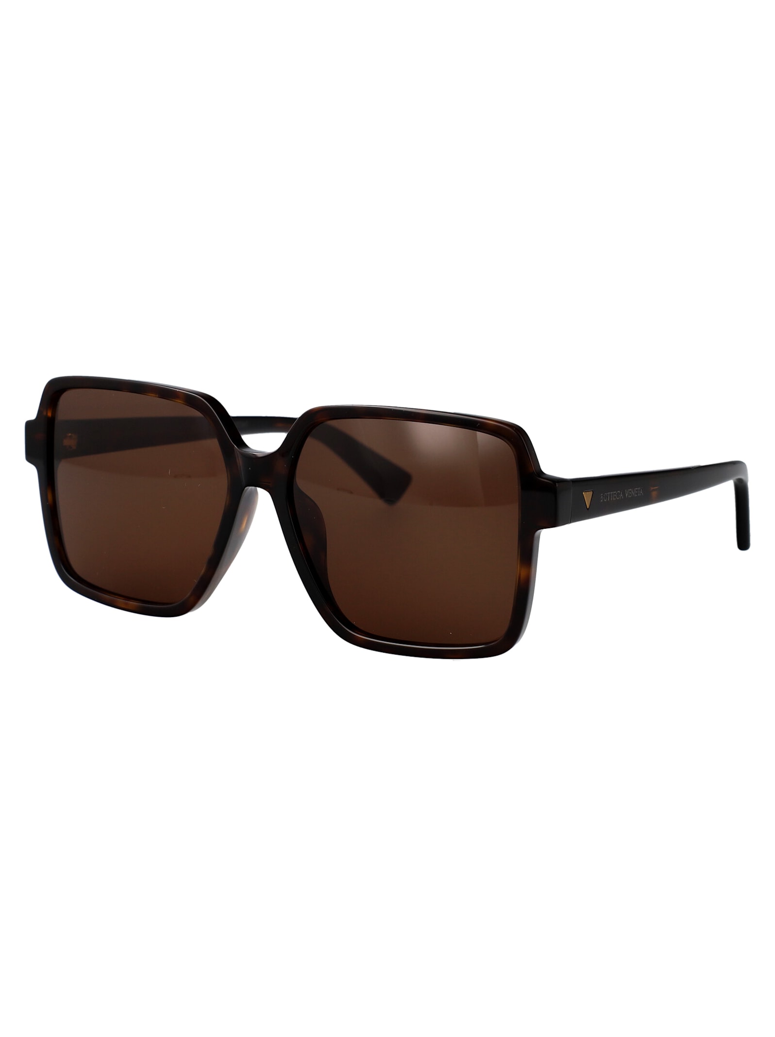 Bottega Veneta Havana-havana-brown Acetate Sunglasses In Brown