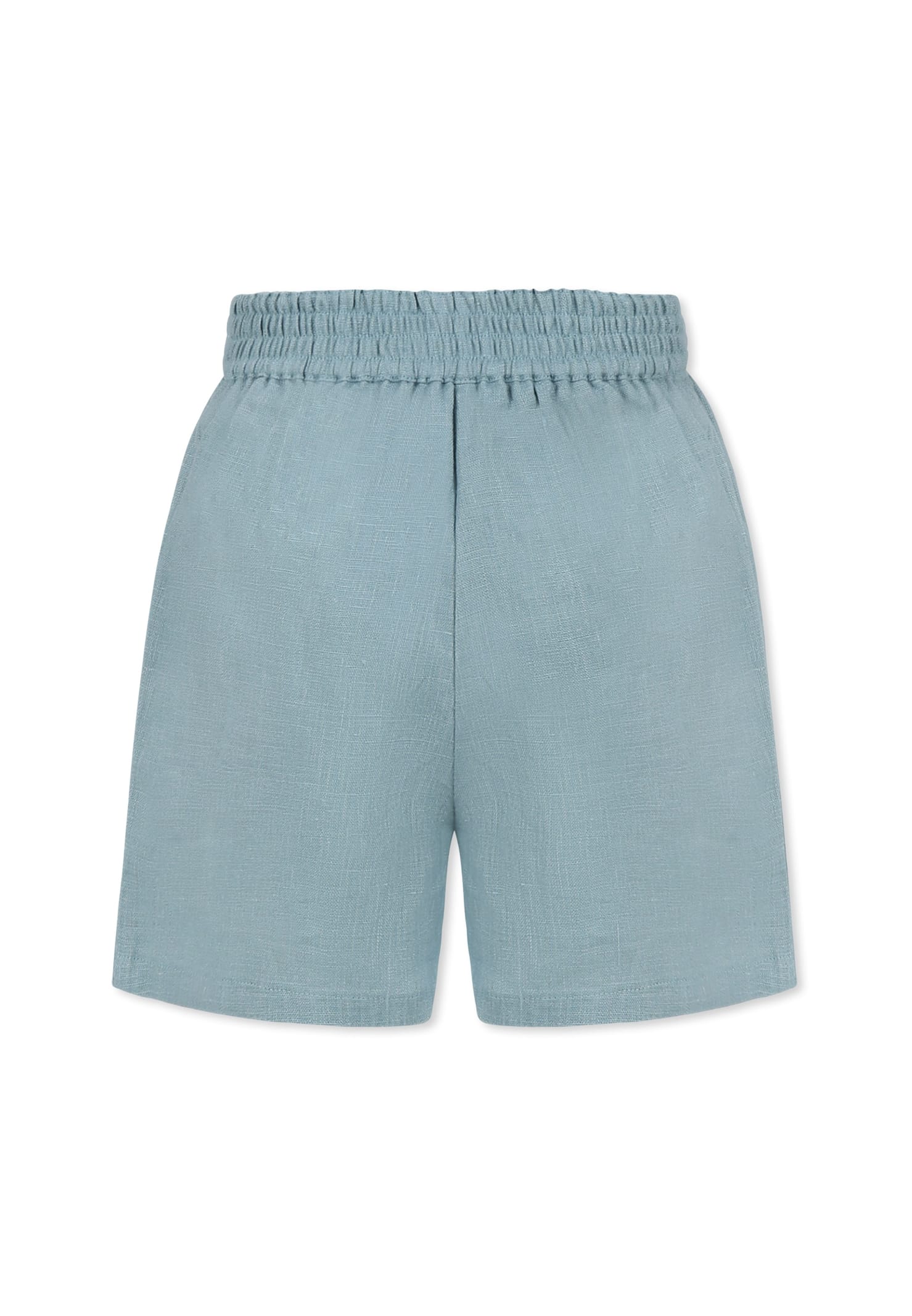 Chloé Light Blue Shorts For Girl With Logo In Light Blue