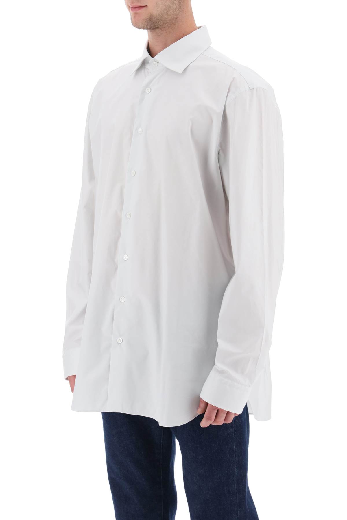 Shop Raf Simons Philippe Vandenberg Printed Shirt In Pearl (white)