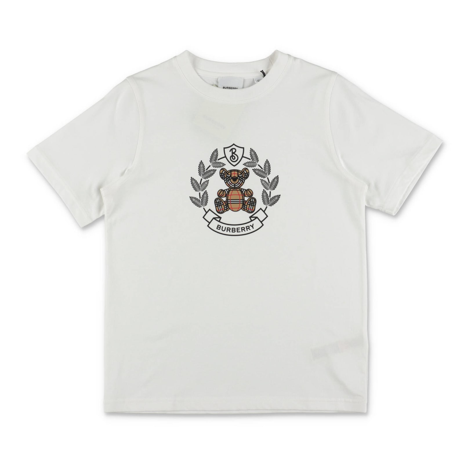 Burberry Kids'  T-shirt Bianca In Jersey Di Cotone Bambino In Bianco