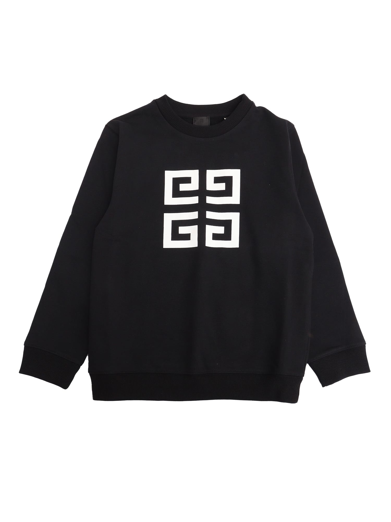 Givenchy Brand-print Cotton-blend Sweatshirt 4-12 Years Black In Black