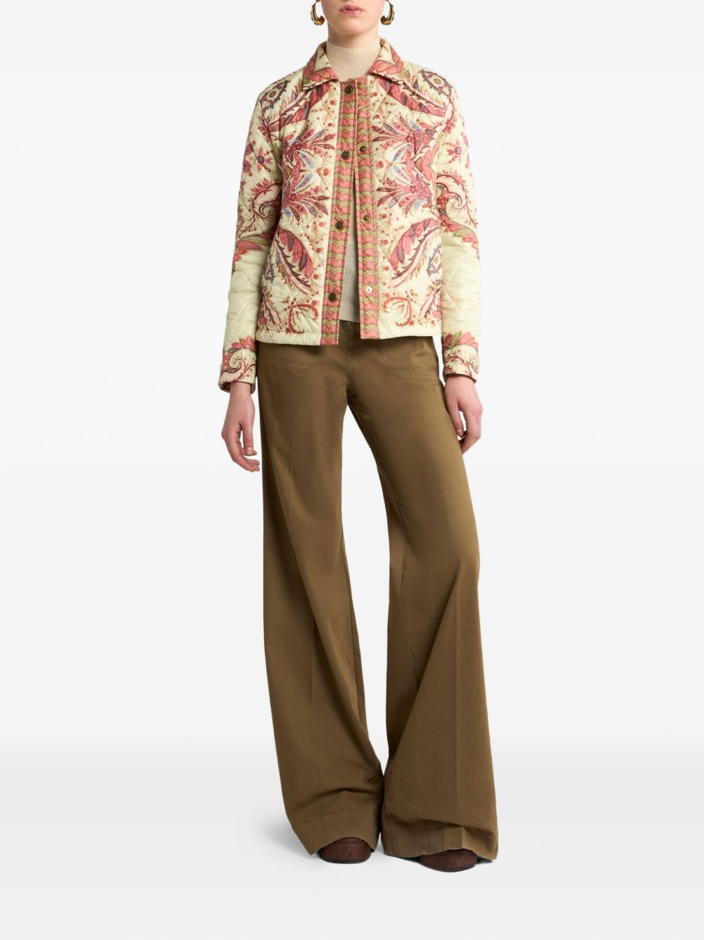 Etro Padded Jacket With Foliage Print. In Multi