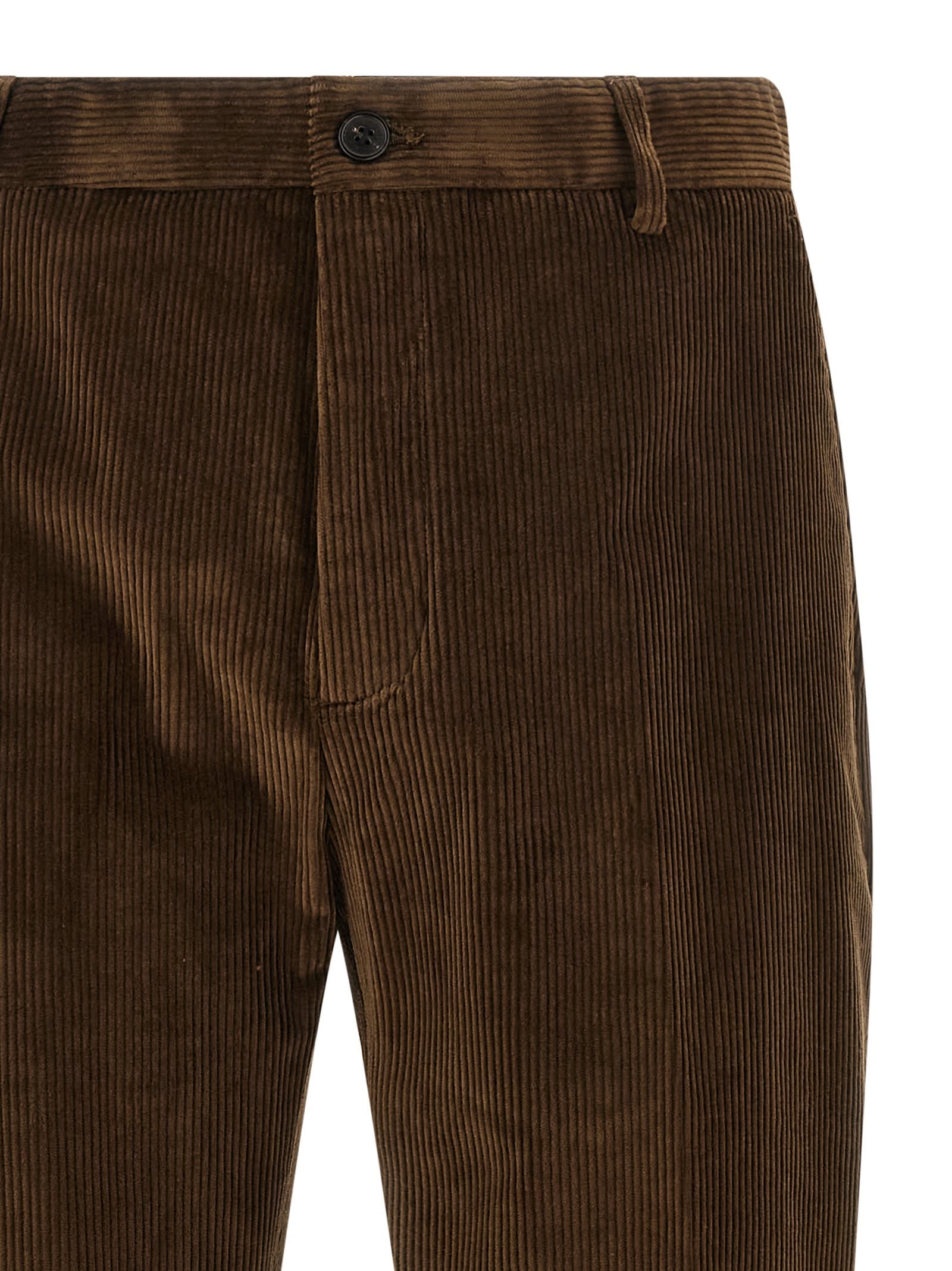 Department Five Pleat Logo-patch Trousers In Brown