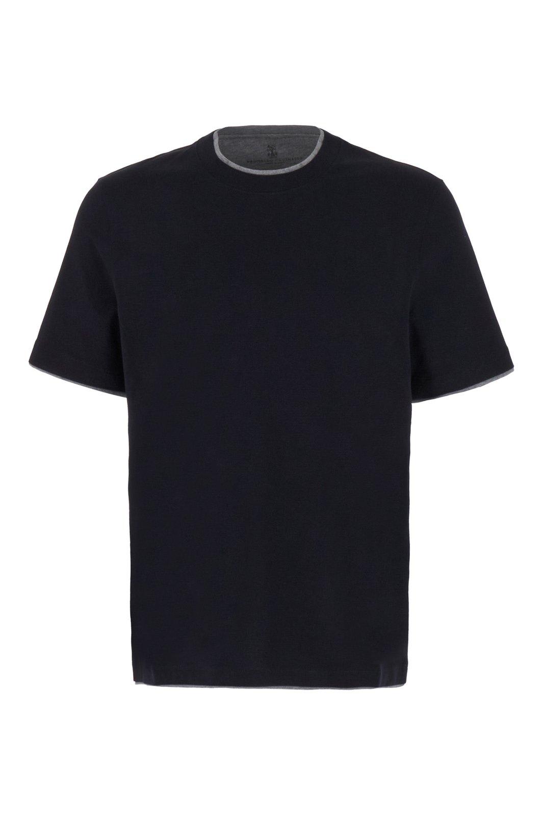 Shop Brunello Cucinelli Layered-effect Crewneck T-shirt