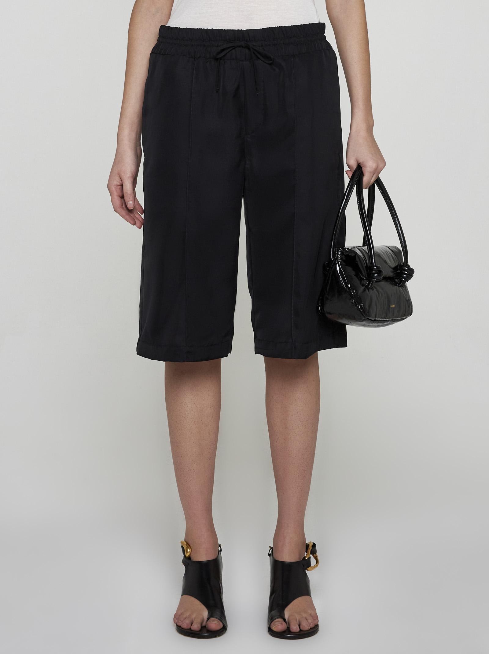 Shop Jil Sander Viscose Shorts In Black