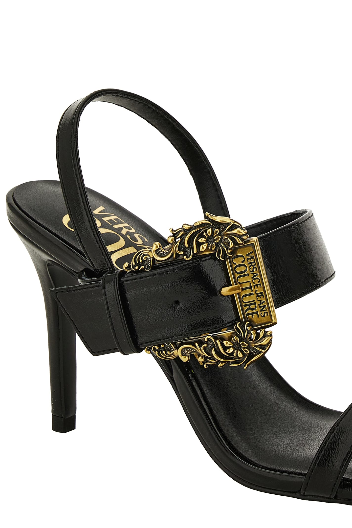 Versace Jeans Couture Open Sandals In Black